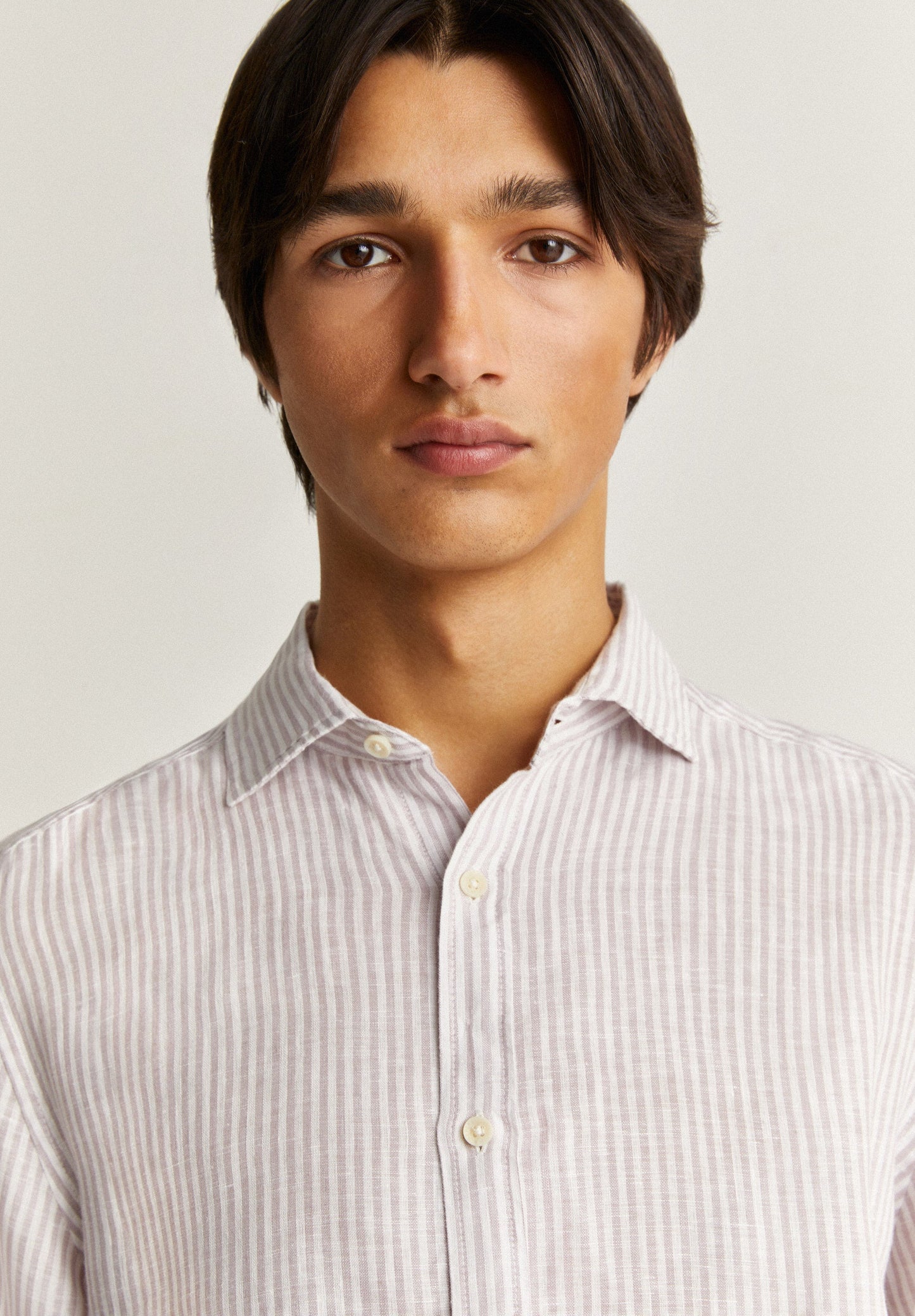 CAMISA DE LINHO ÀS RISCAS