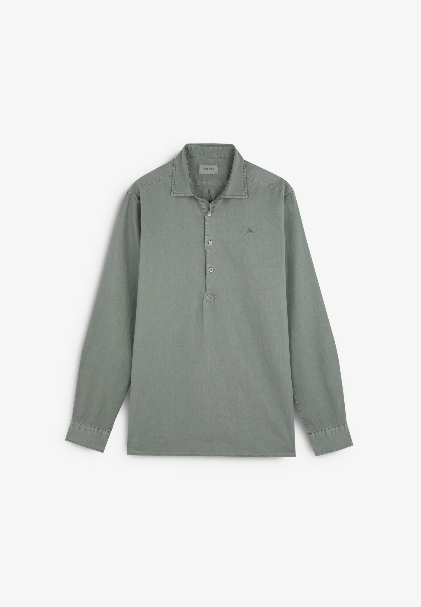 CAMISA TIPO POLO COM SKULL BORDADA