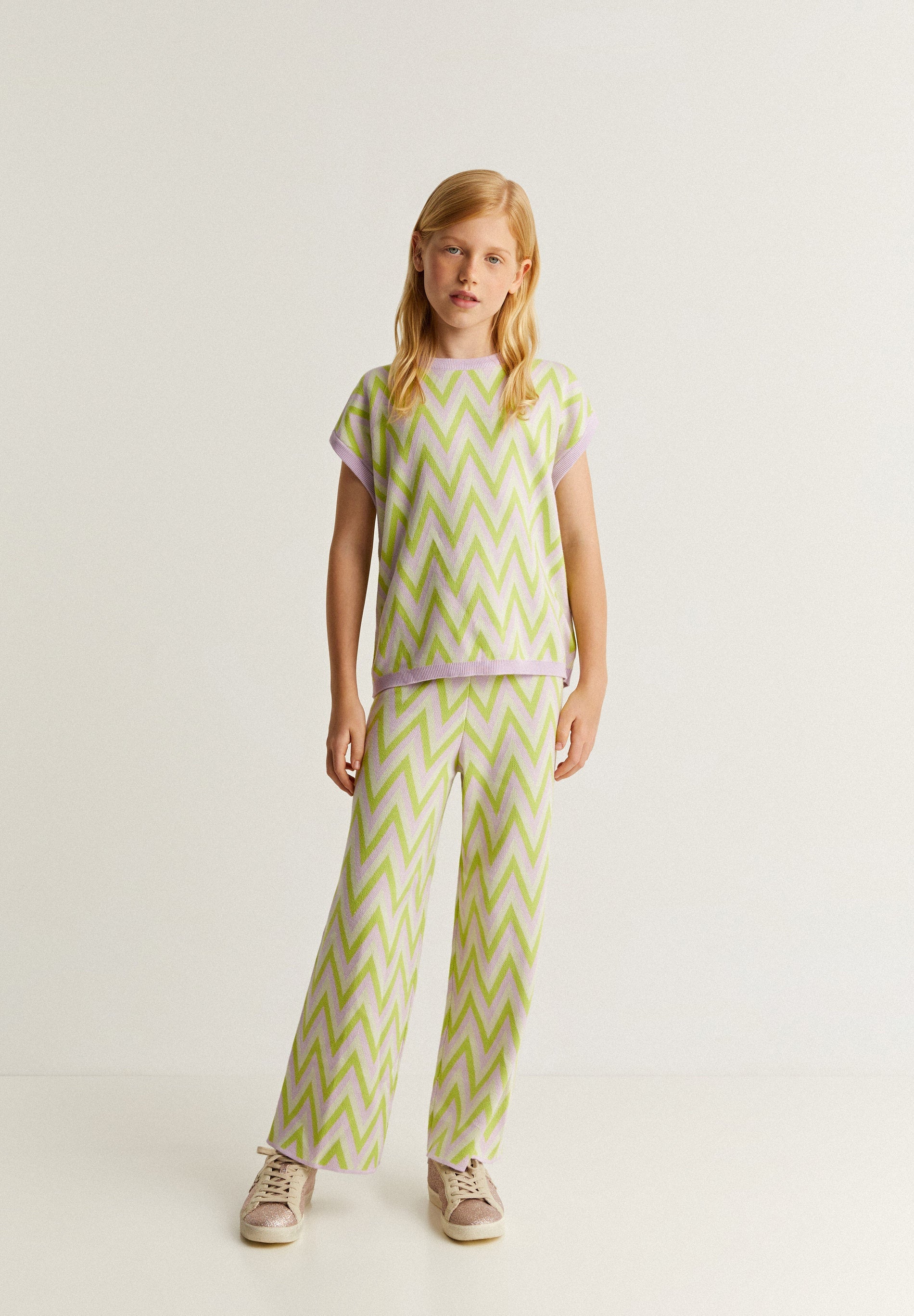 CALÇAS DE MALHA EM ZIGUEZAGUE