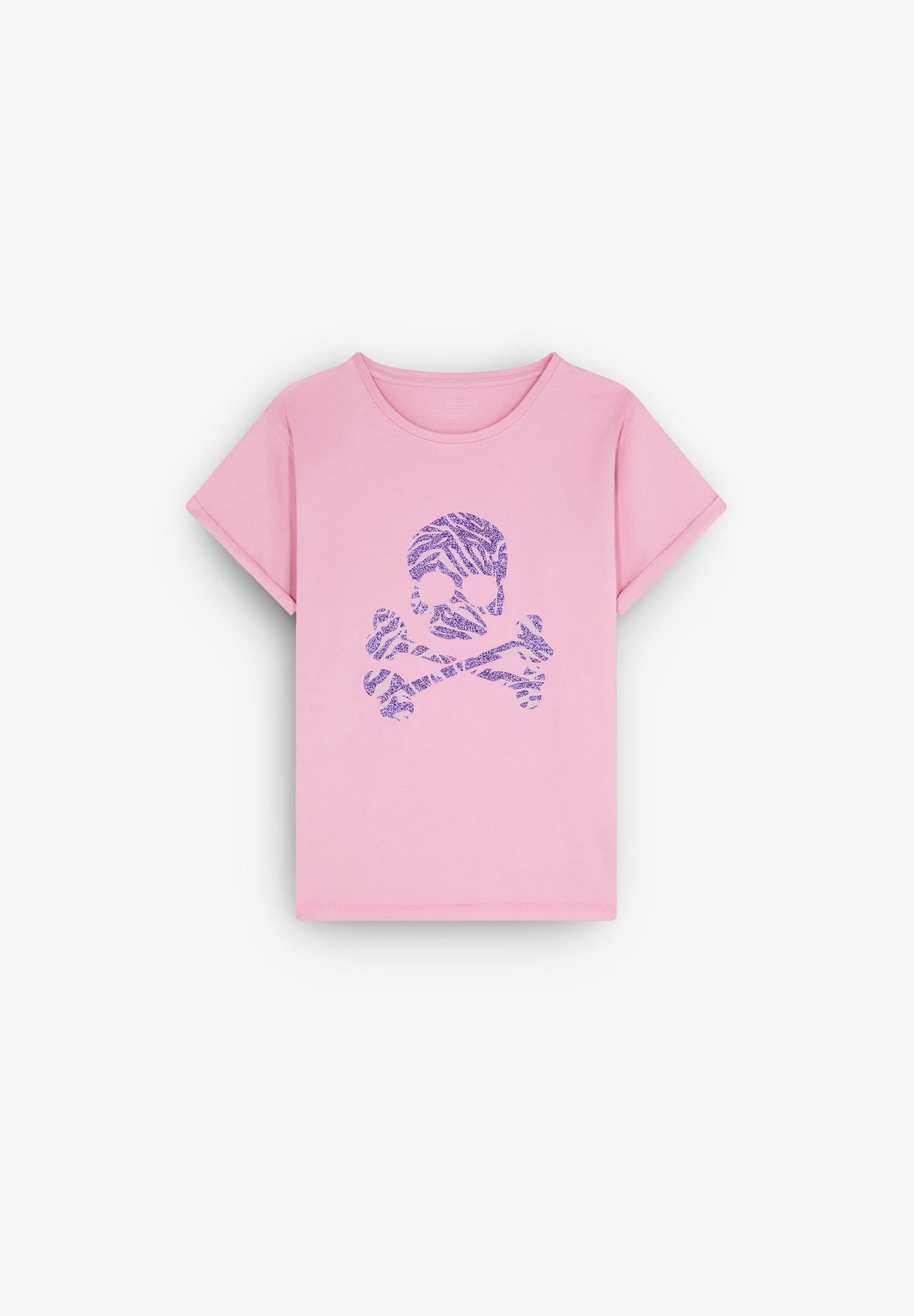 ZEBRA GLITTER SKULL TEE GIRLS