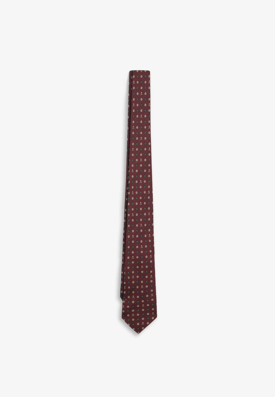 GRAVATA COM SKULL FLORAL