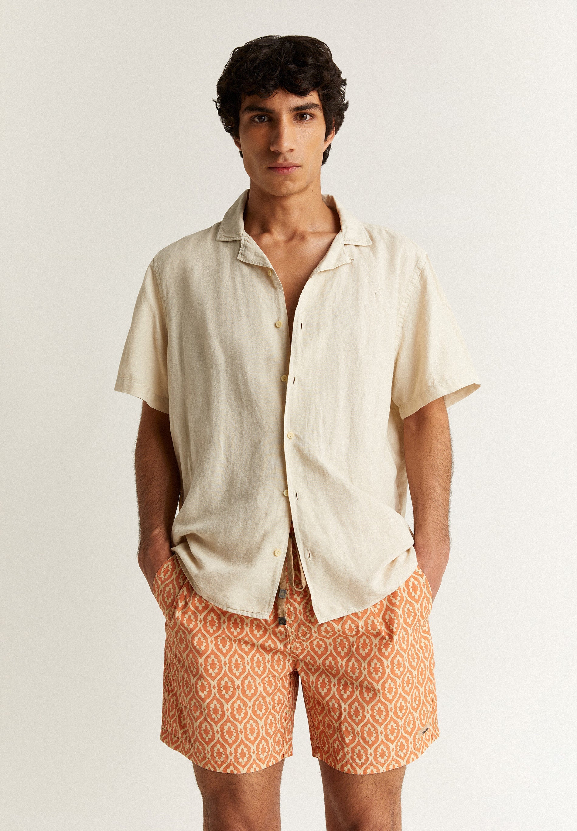 CALÇÕES DE BANHO COM ESTAMPADO BICOLOR
