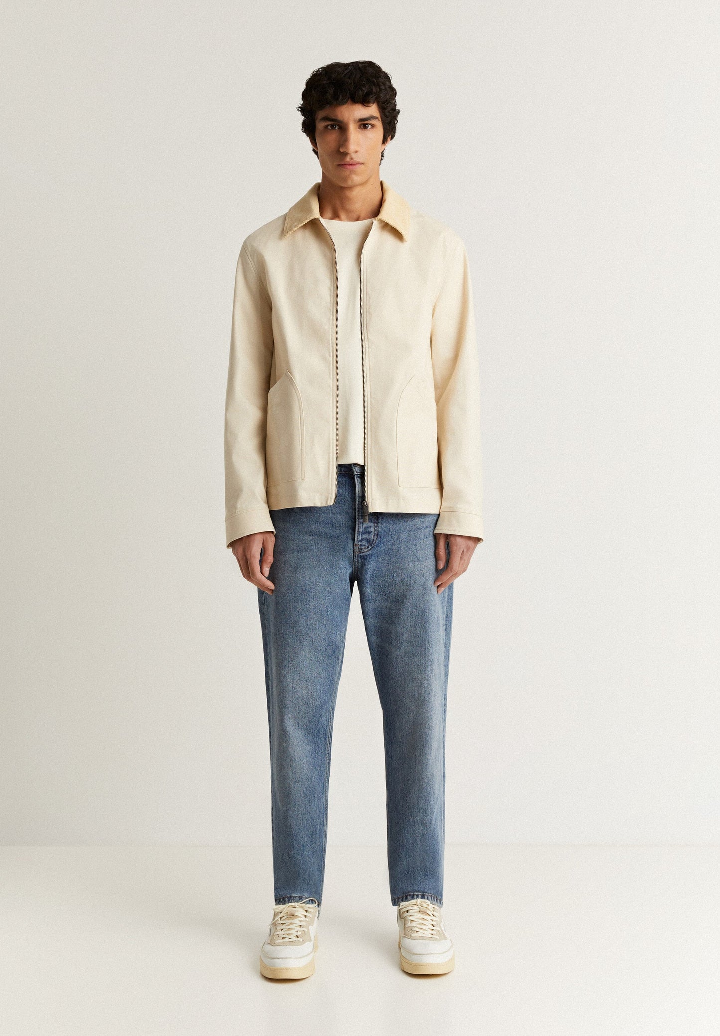 CASACO CANVAS COM GOLA DE BOMBAZINA