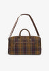 BARBOUR | BOLSA DE VIAJE CUERO Y TARTÁN