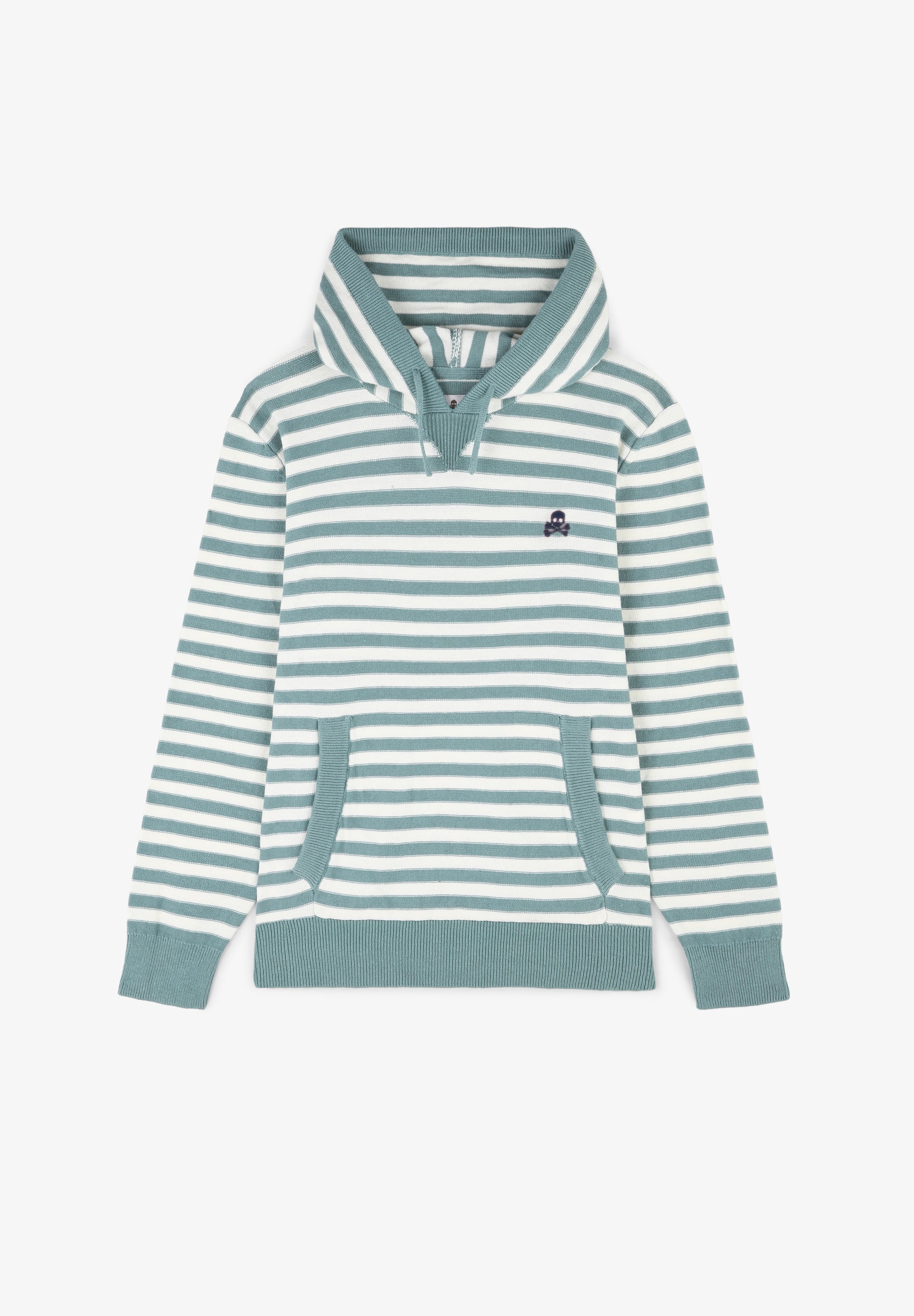 SWEATER ÀS RISCAS COM CAPUZ