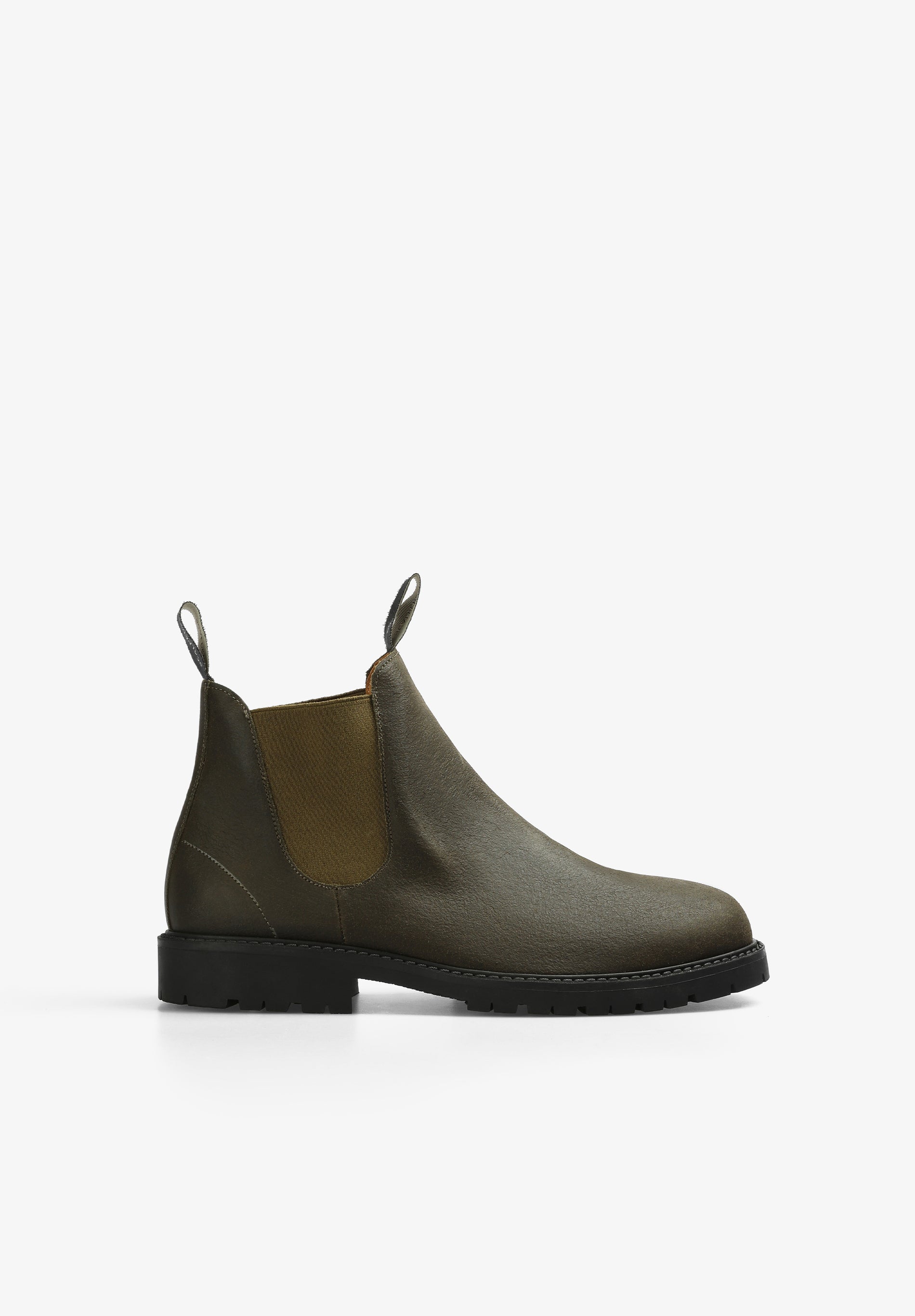 BOTAS DE PELE COM PORMENOR DE ELÁSTICOS