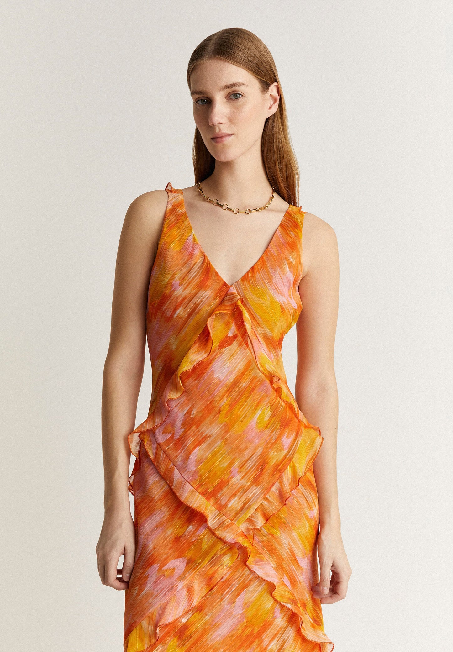 MINI RUFLLE LONG DRESS