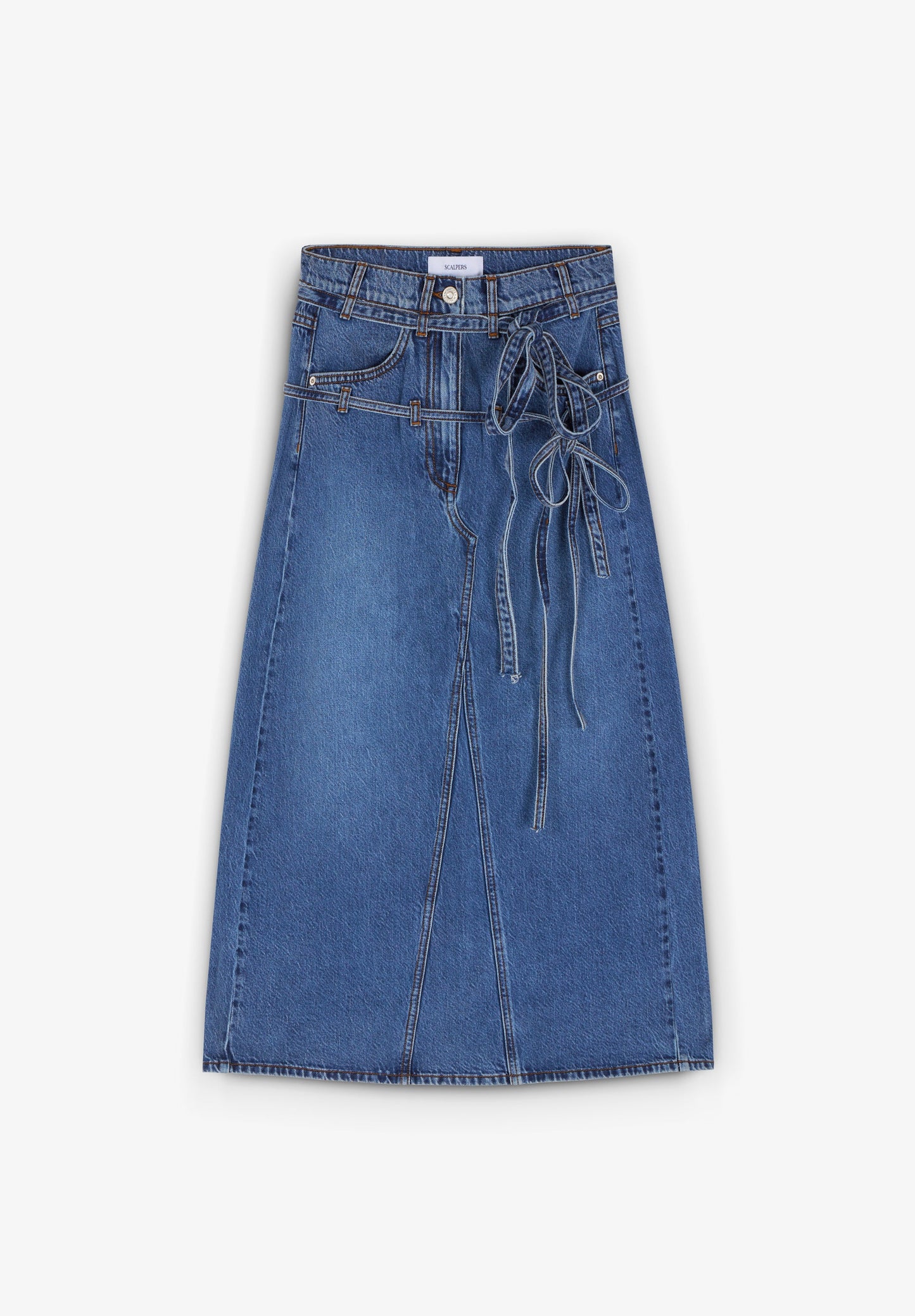 SAIA MIDI DENIM LAÇOS