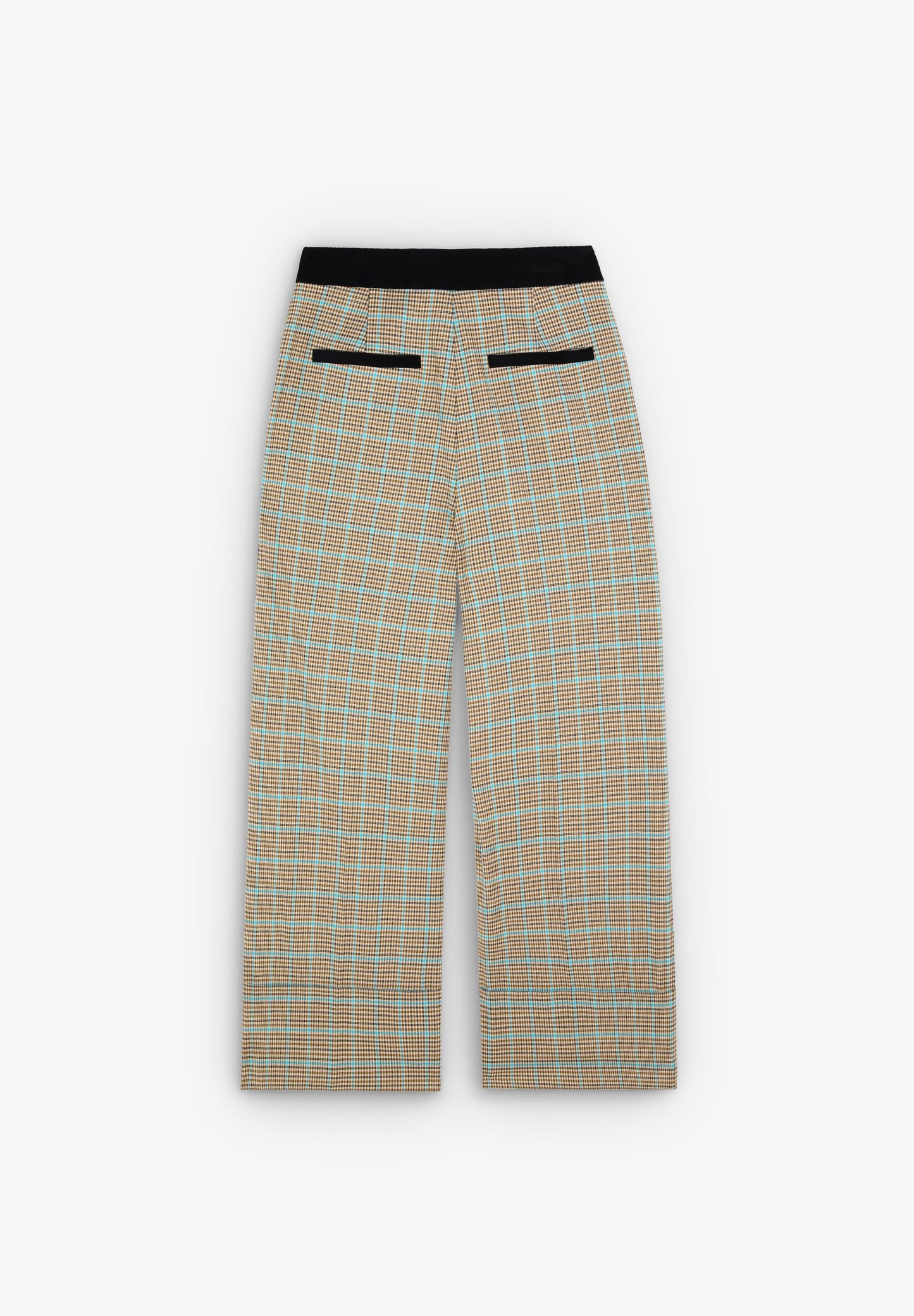 TURQUOISE LUREX CHECK PANT