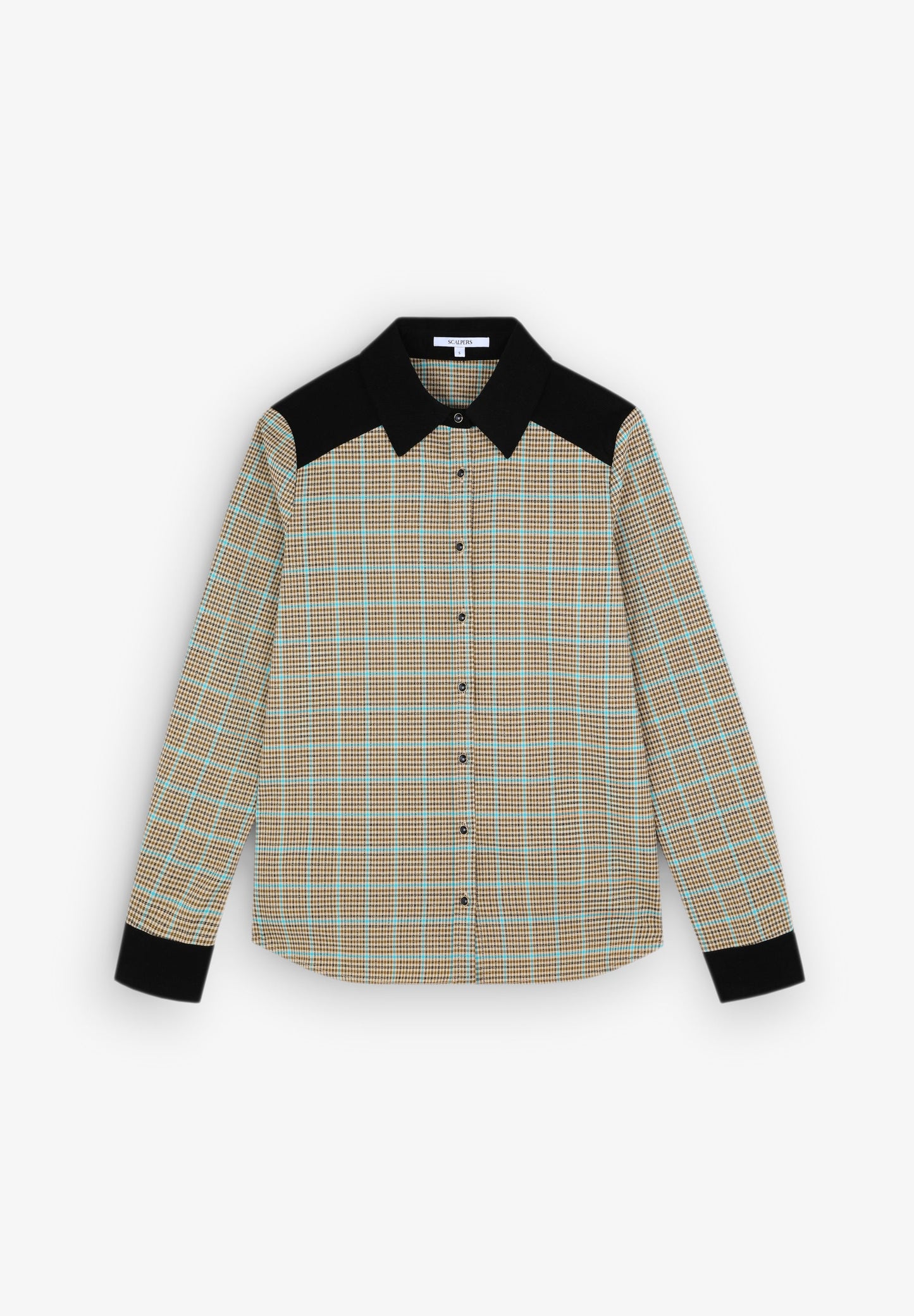 TURQUOISE LUREX CHECK SHIRT