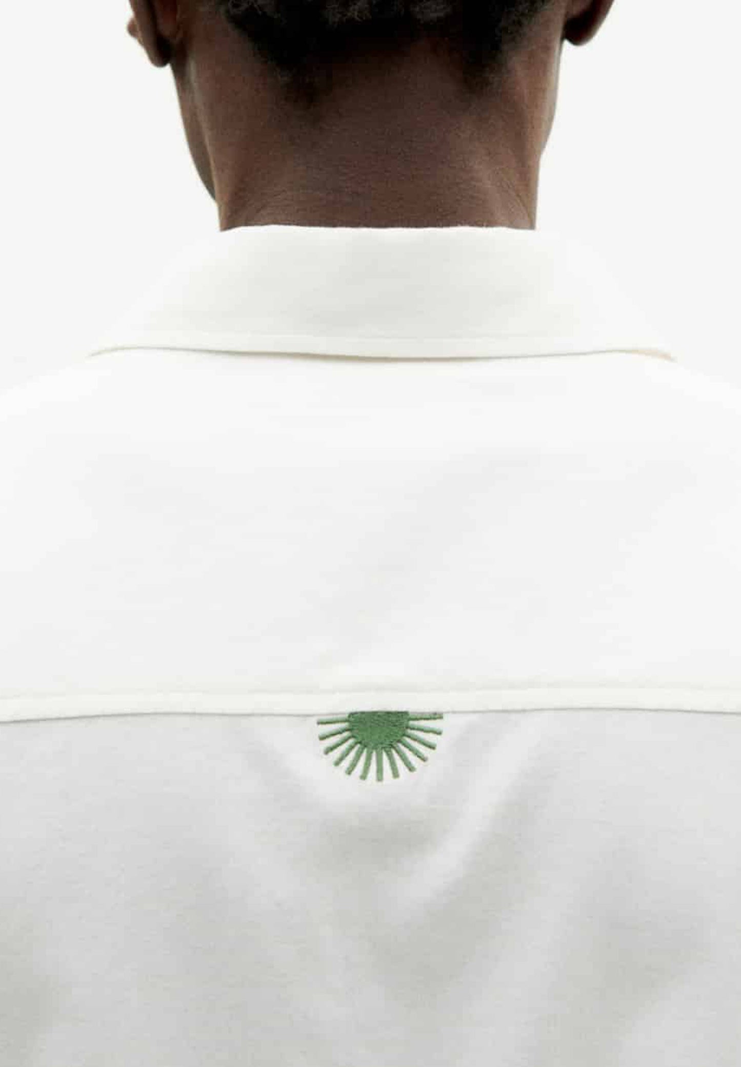 THINKING MU | CAMISA UNDYED EMBROIDERY GREEN TOM