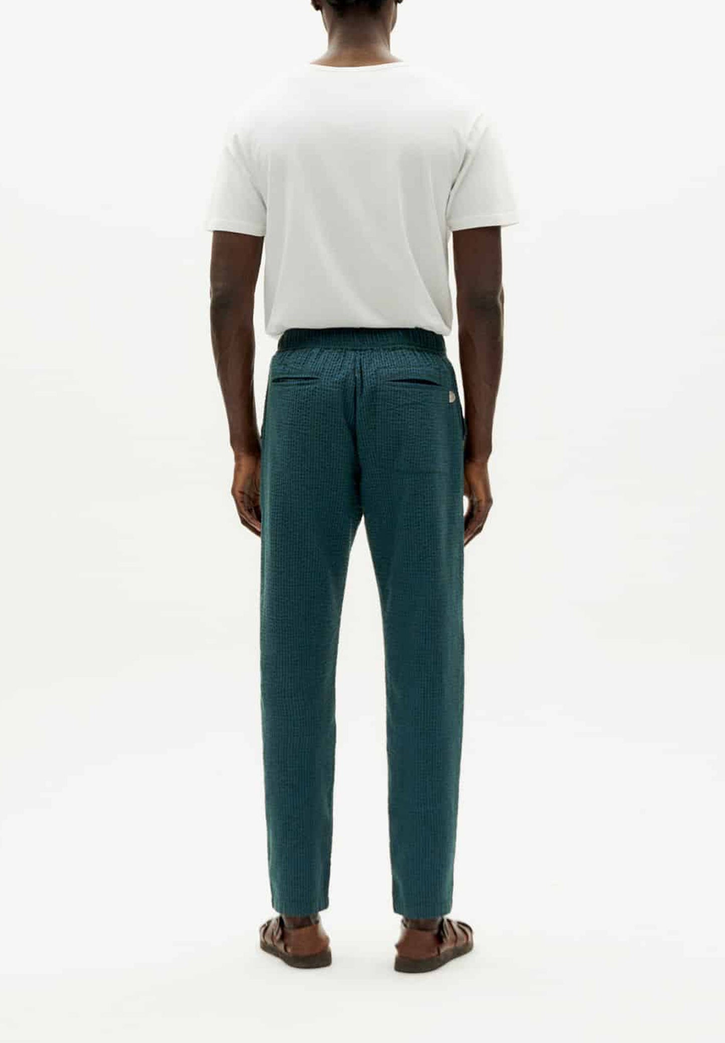 THINKING MU | CALÇAS DE VIAGEM SEERSUCKER PARA HOMEM