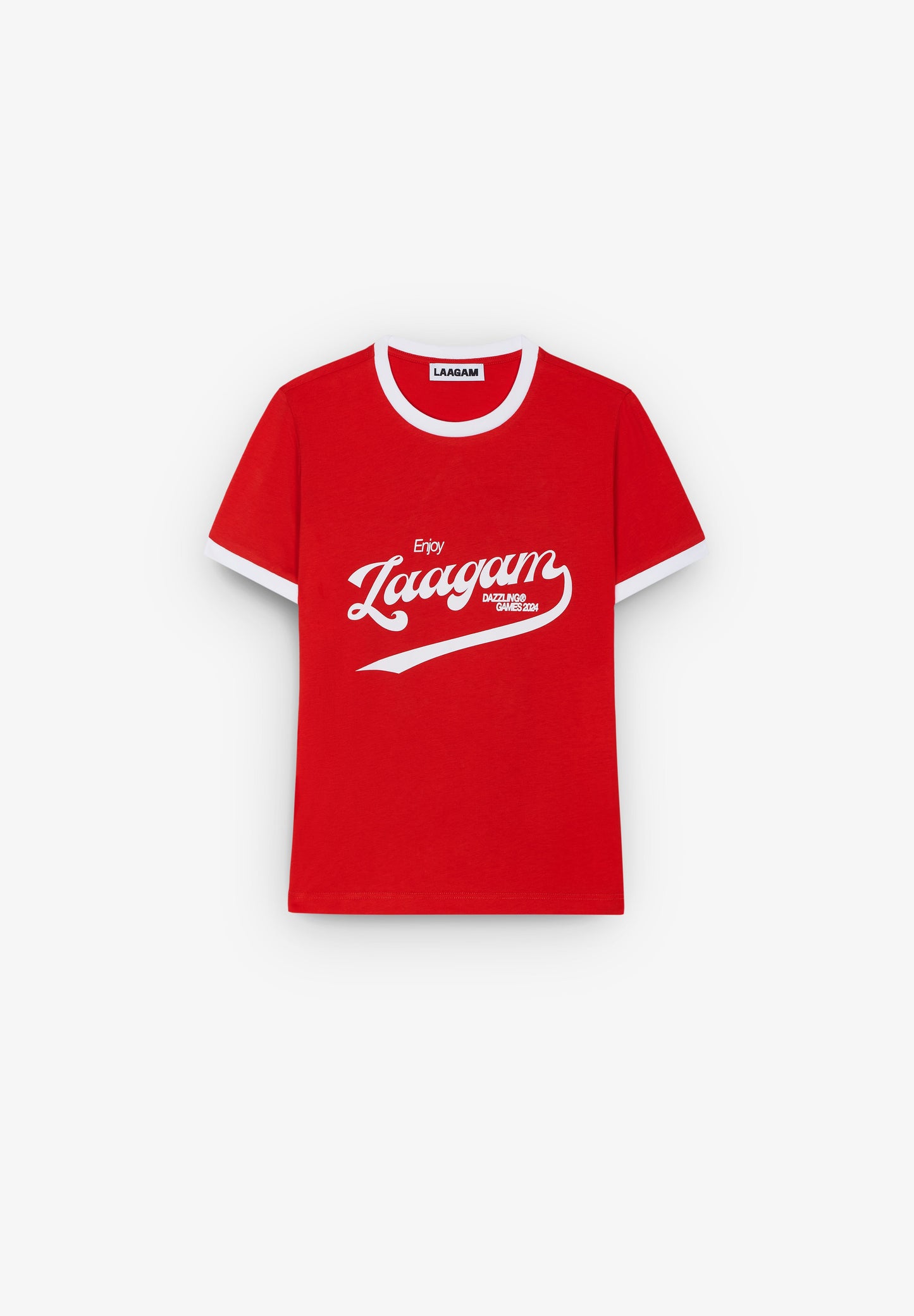 LAAGAM | OLYMPIA T-SHIRT LOGÓTIPO VERMELHO ALGODÃO