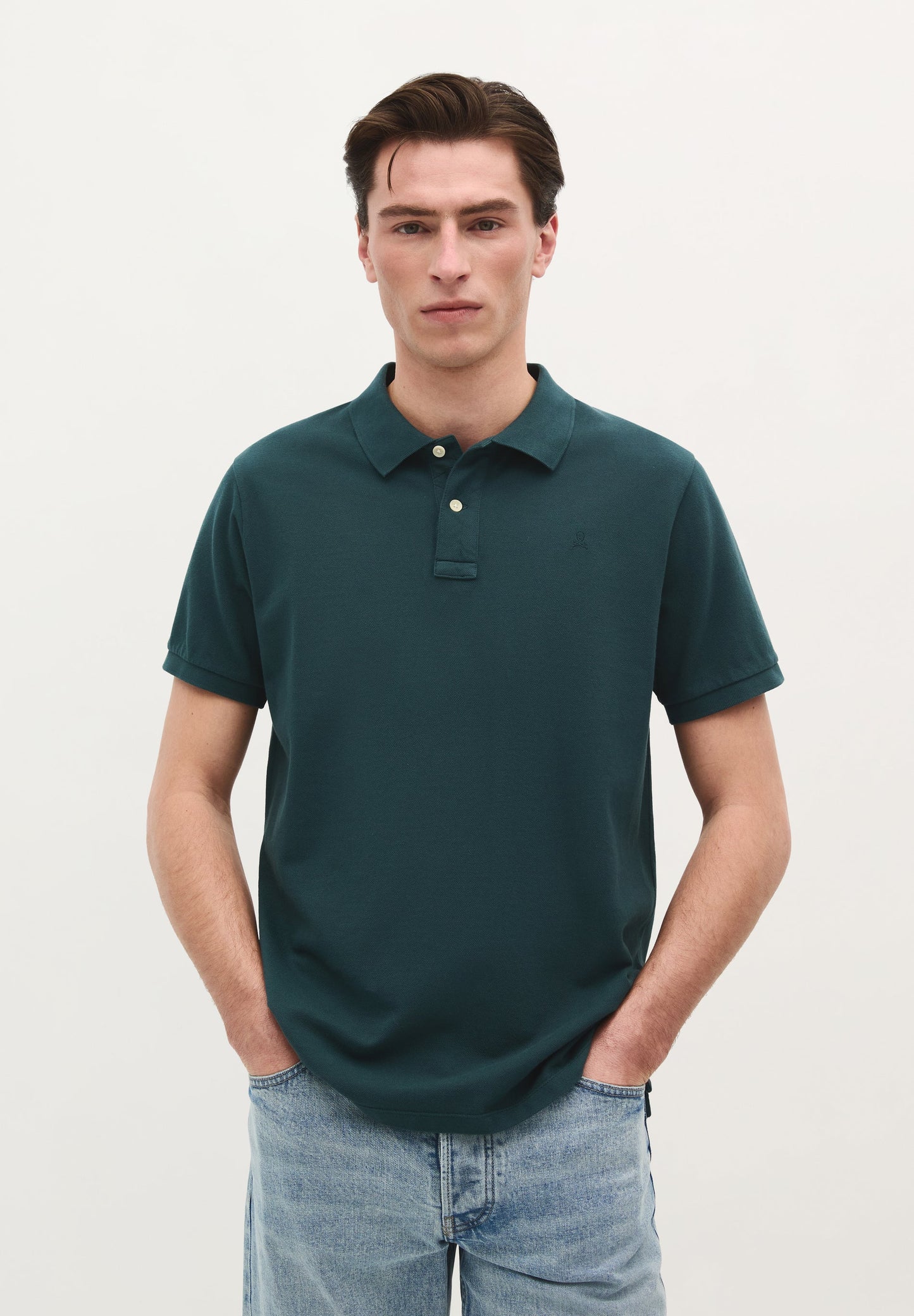 CAMISA POLO BÁSICA COM SKULL