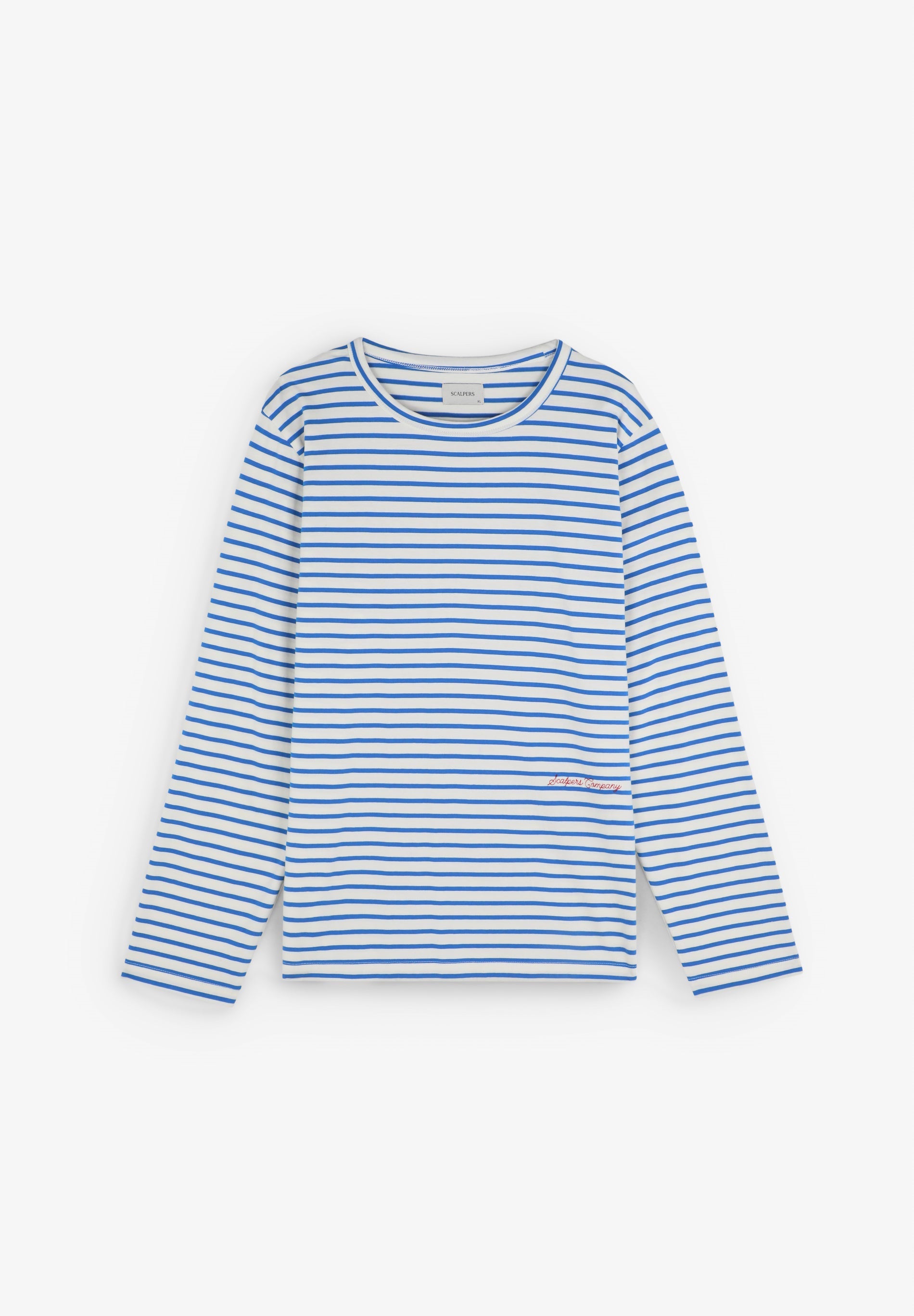 T-SHIRT ÀS RISCAS COM BORDADO EM CONTRASTE