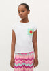 T-SHIRT COM BOLSO E CROCHET