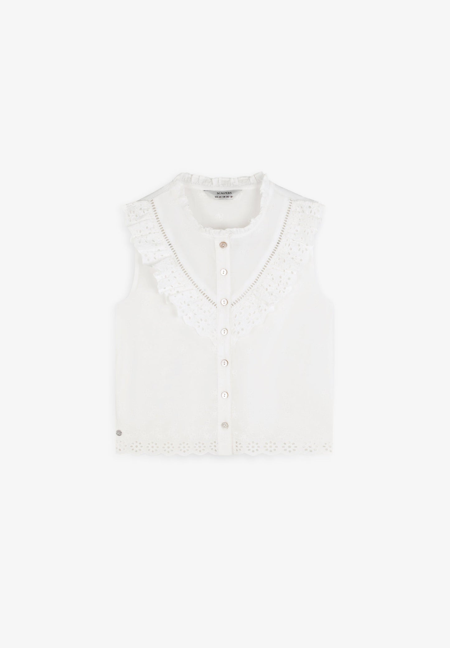 BLUSA COM PORMENOR DE FOLHO BORDADO