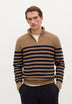 SWEATER ÀS RISCAS CANELADA COM ZIP