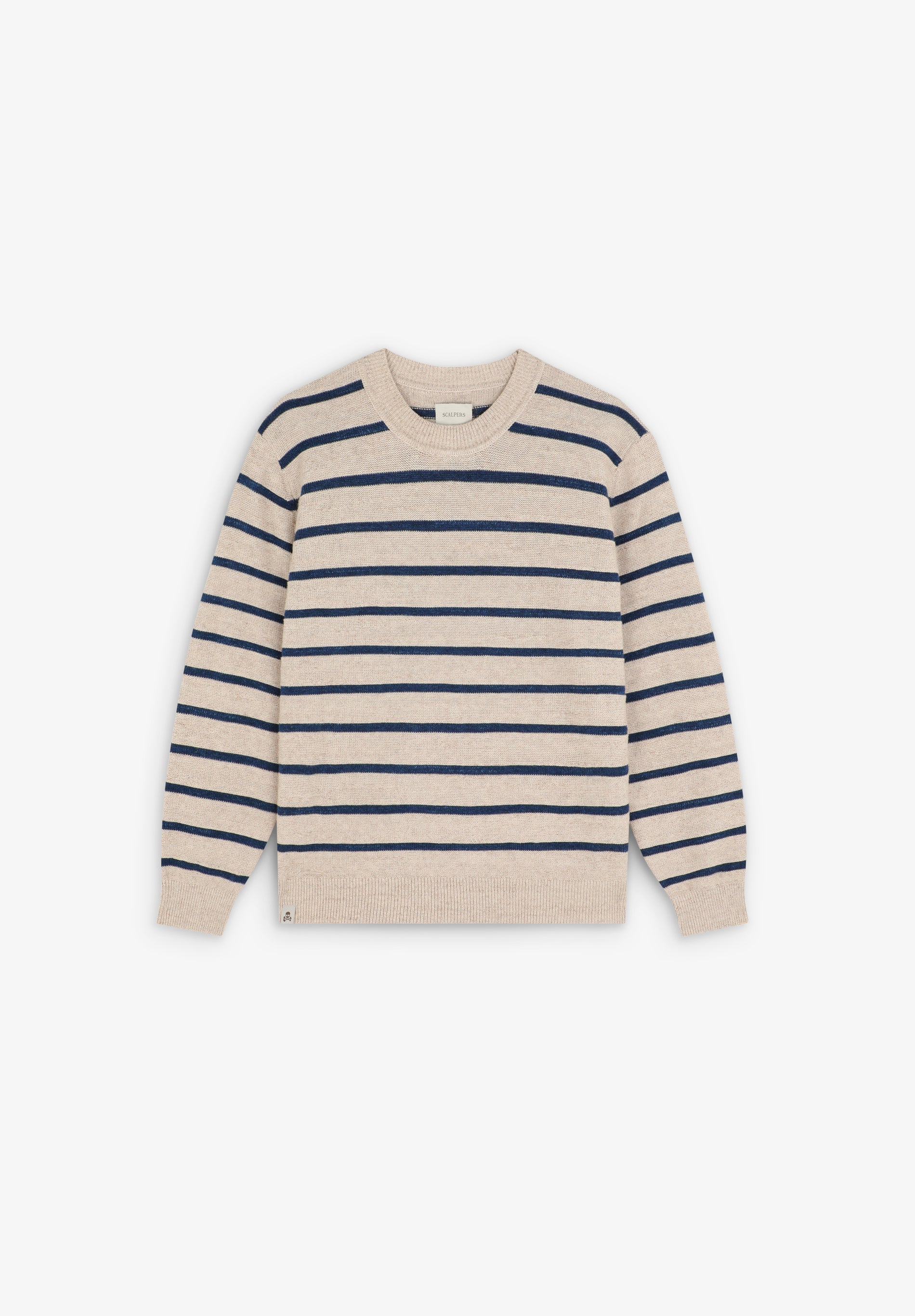 SWEATER ÀS RISCAS COM DECOTE REDONDO