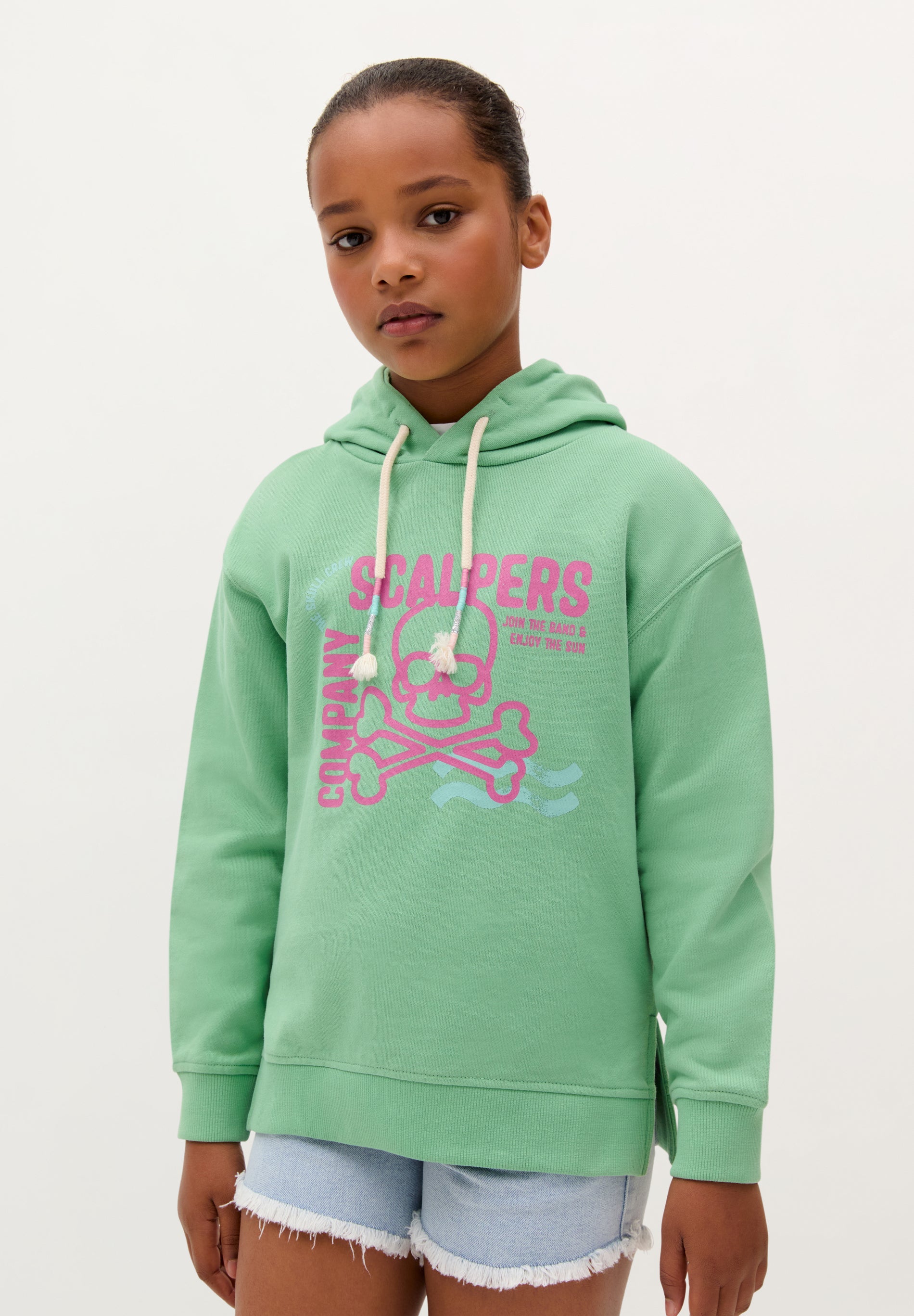 SWEATSHIRT COM PADRÃO DE SKULL À FRENTE