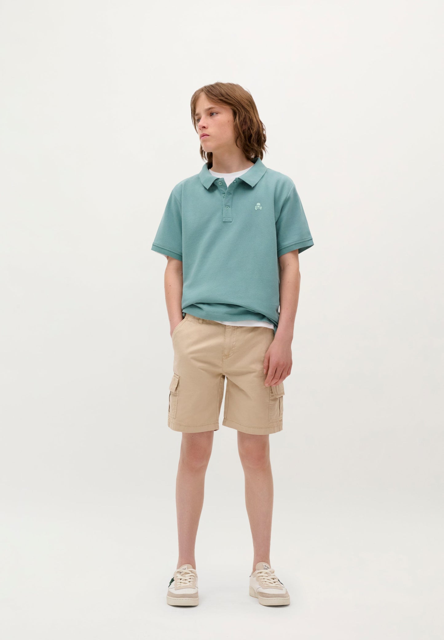 CAMISA POLO BÁSICA COM SKULL