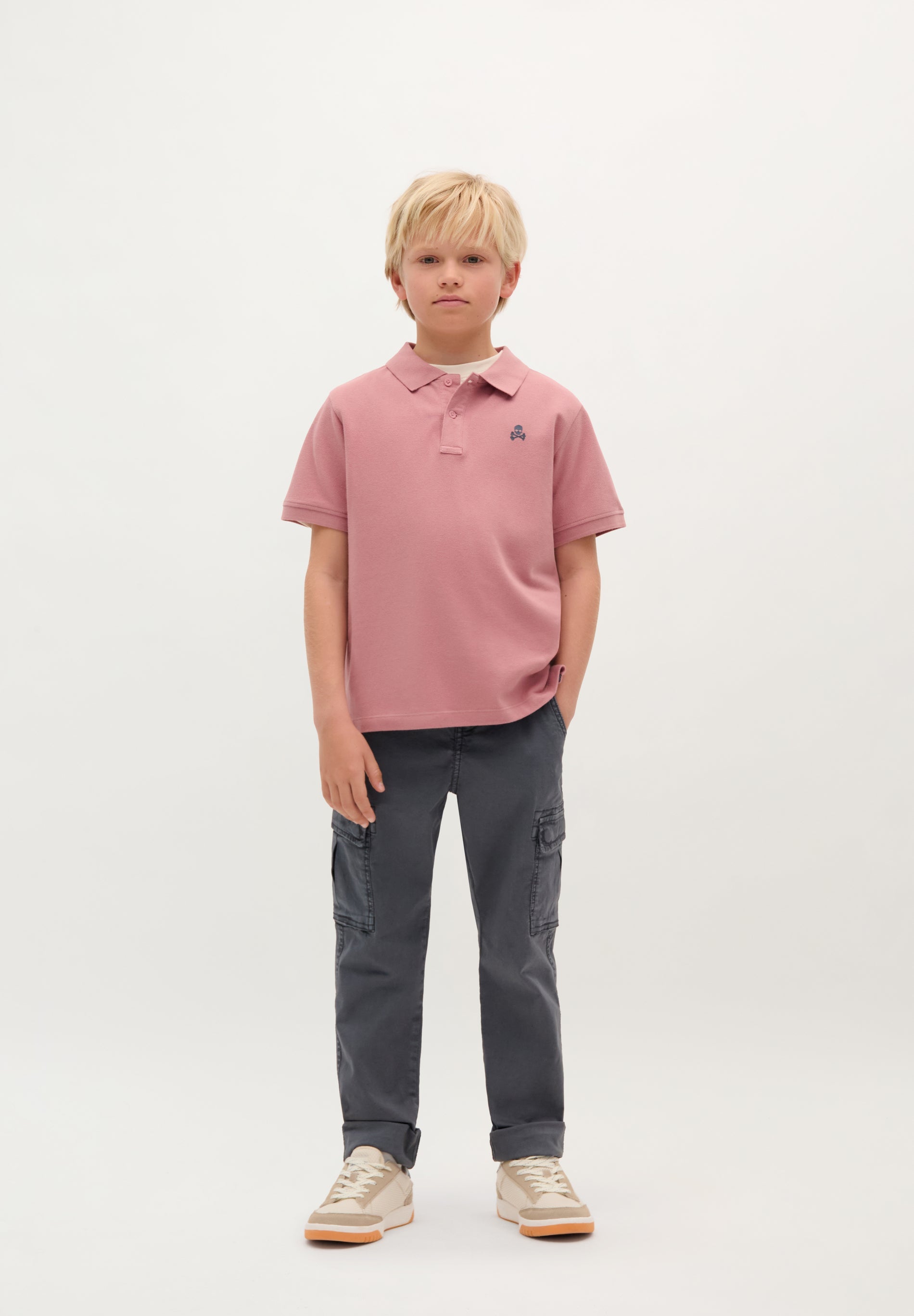 CAMISA POLO BÁSICA COM SKULL
