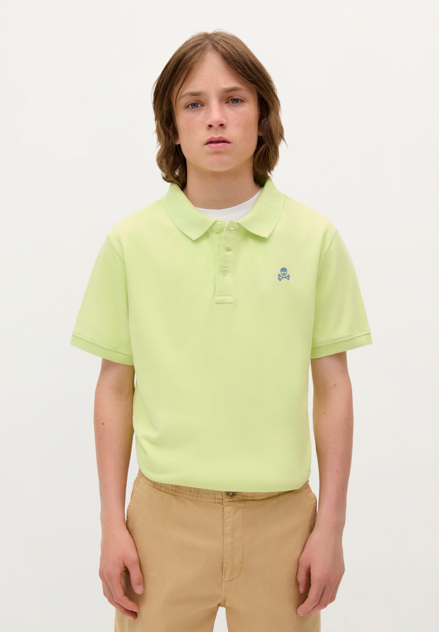 CAMISA POLO BÁSICA COM SKULL