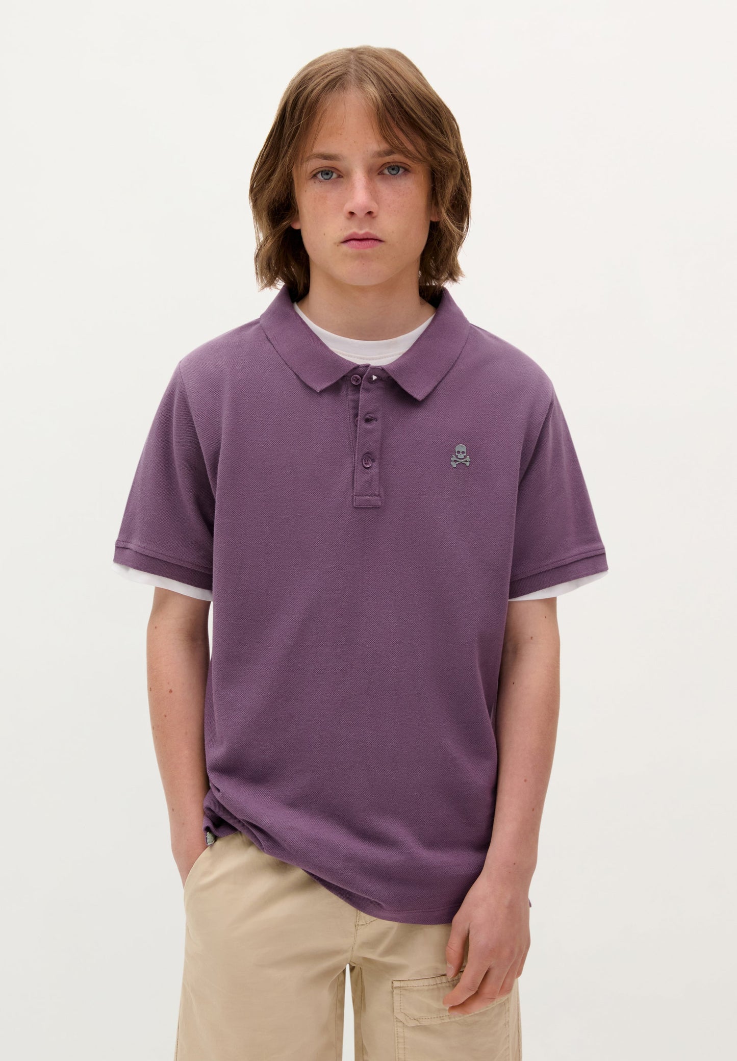 CAMISA POLO BÁSICA COM SKULL