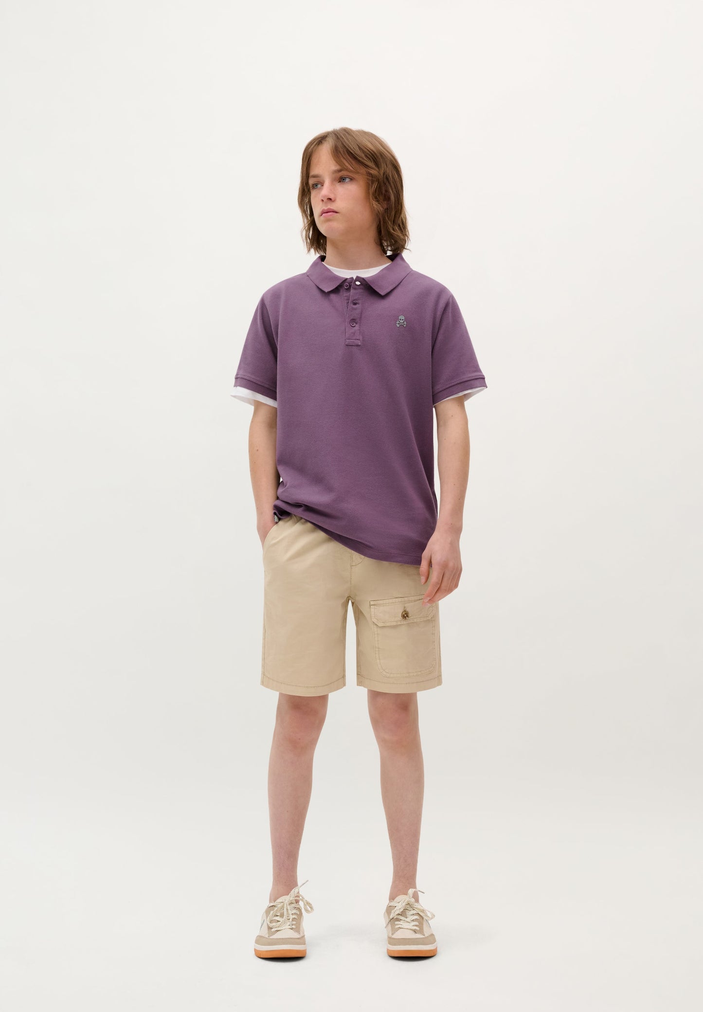 CAMISA POLO BÁSICA COM SKULL