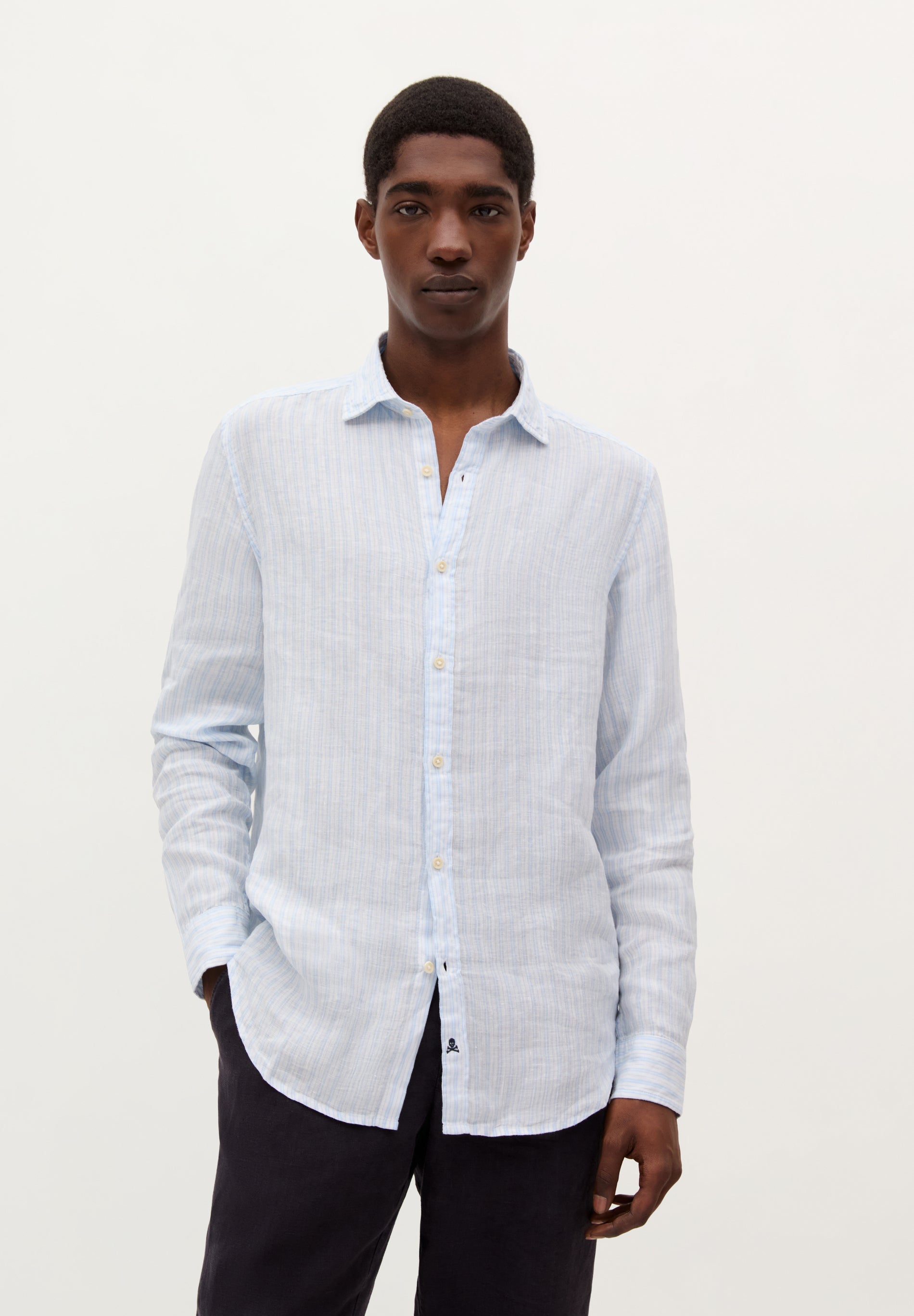 CAMISA ÀS RISCAS 100% LINHO