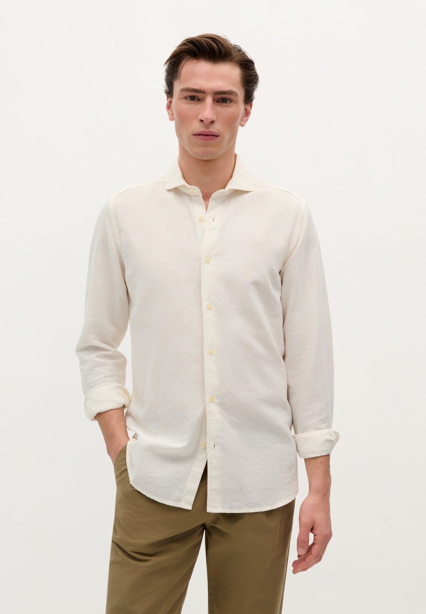 CAMISA DE LINHO COM LOGO