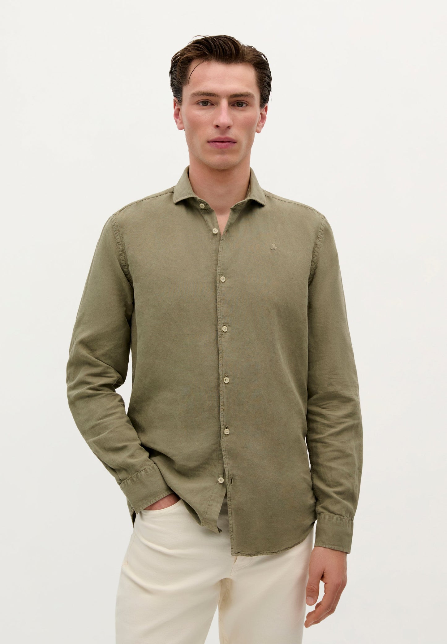 CAMISA DE LINHO COM LOGO