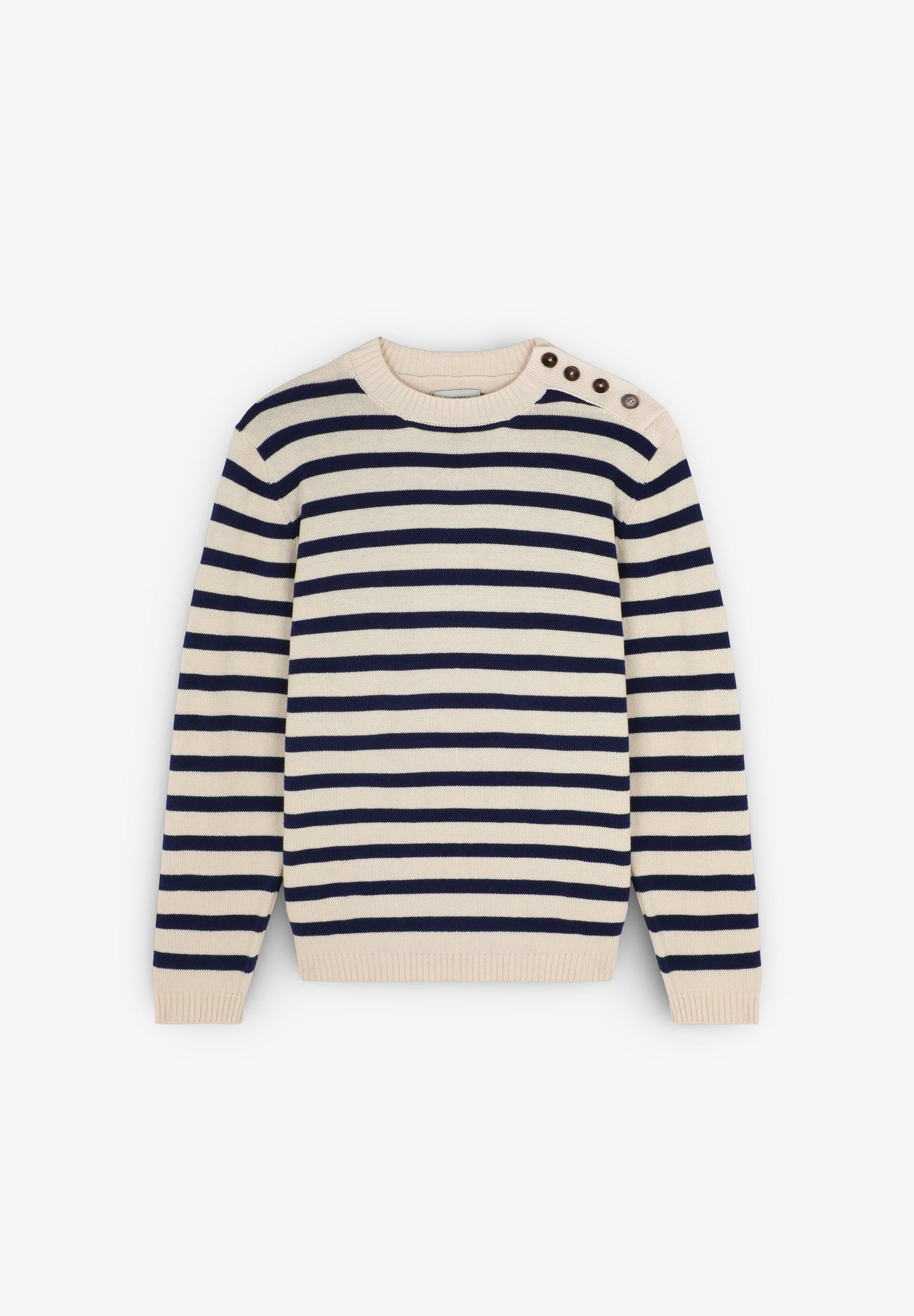 SWEATER DE MALHA ÀS RISCAS COM BOTÕES