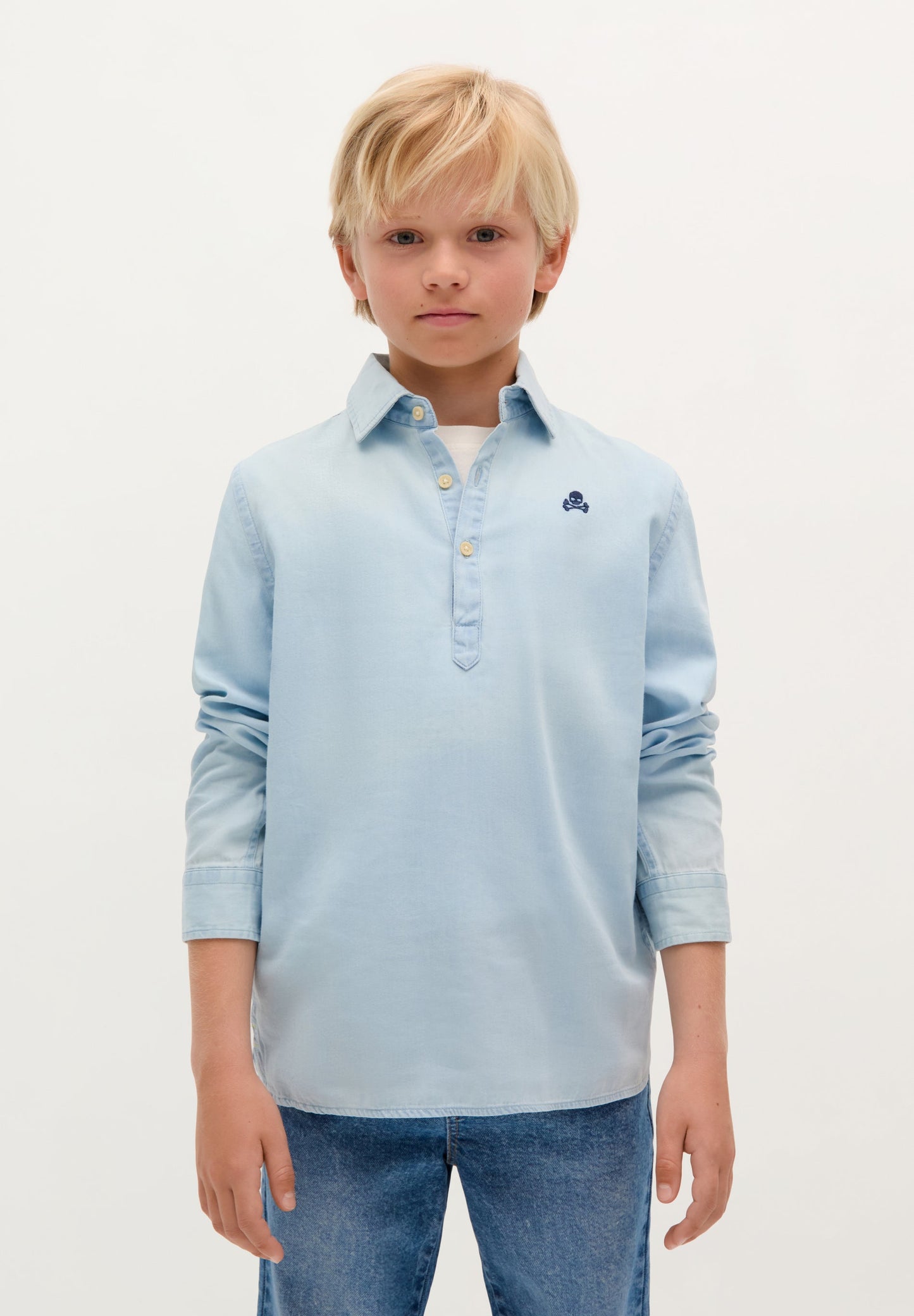 CAMISA T-SHIRT DENIM COM SKULL