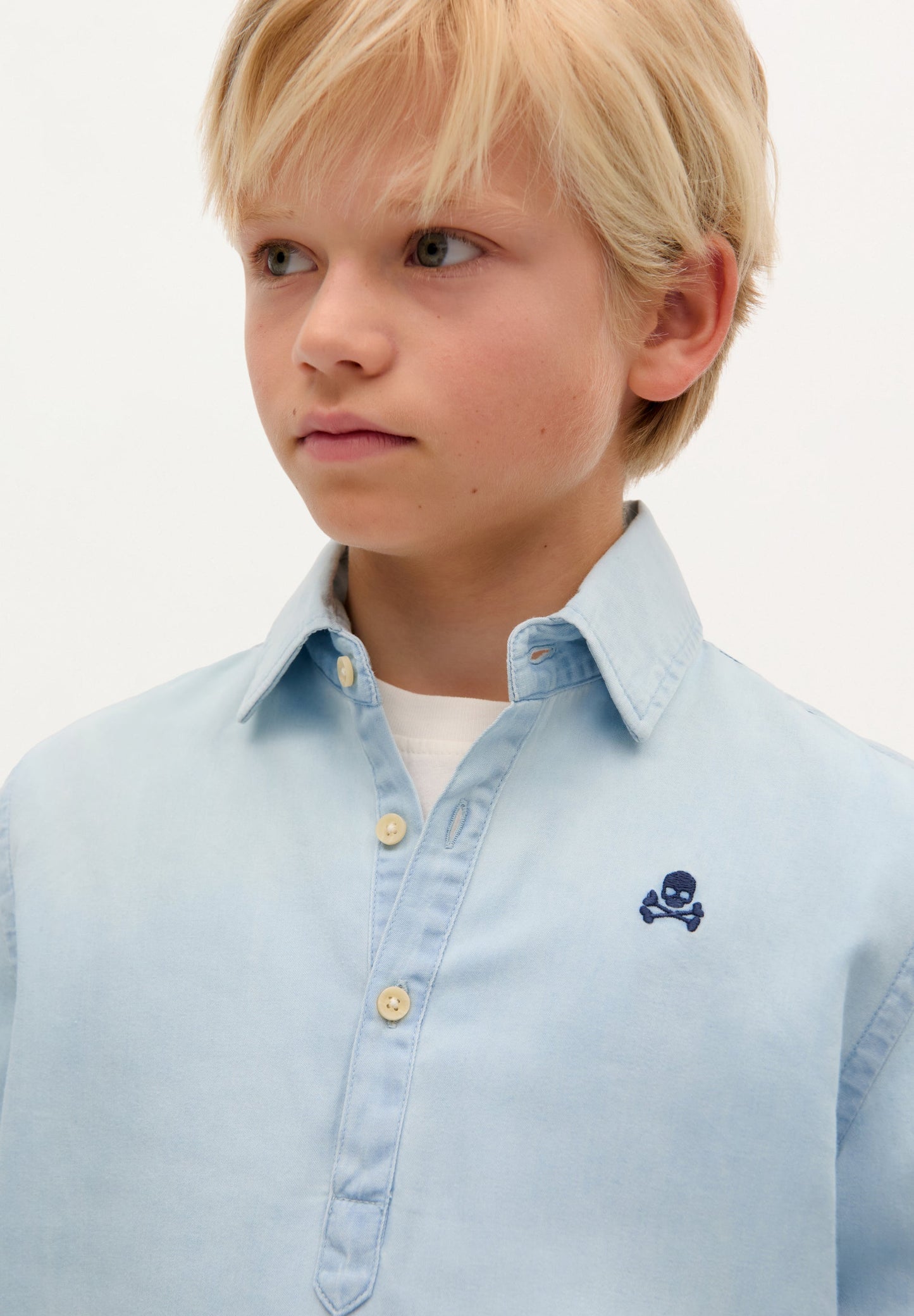 CAMISA T-SHIRT DENIM COM SKULL