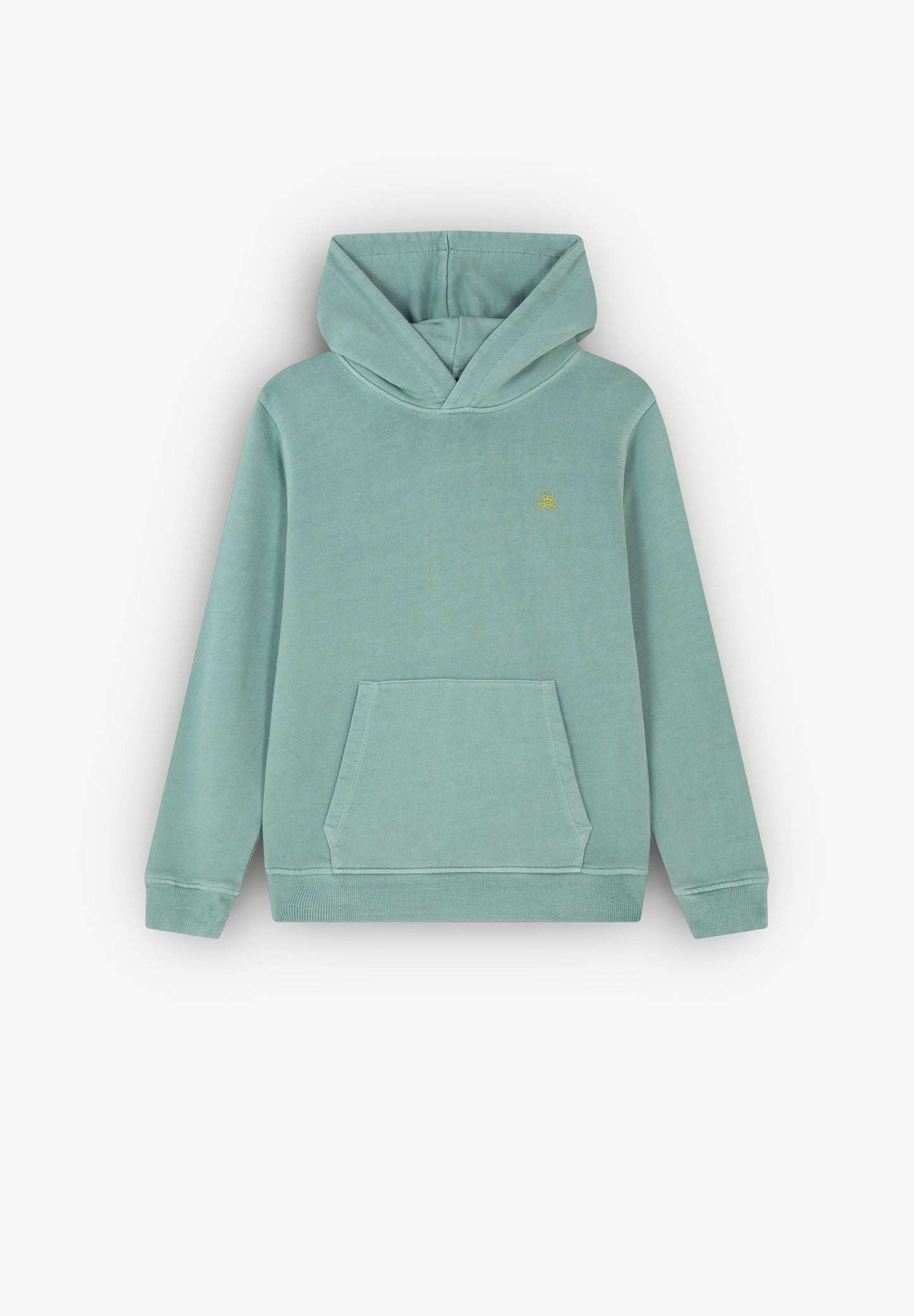 SWEATSHIRT DESBOTADA COM CAPUZ E PADRÃO ATRÁS