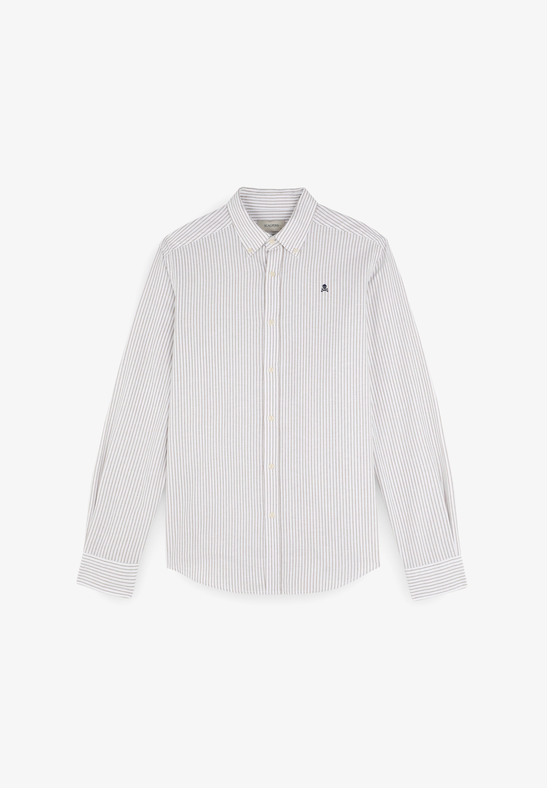 CAMISA DE RISCAS COM LOGO A CONTRASTAR