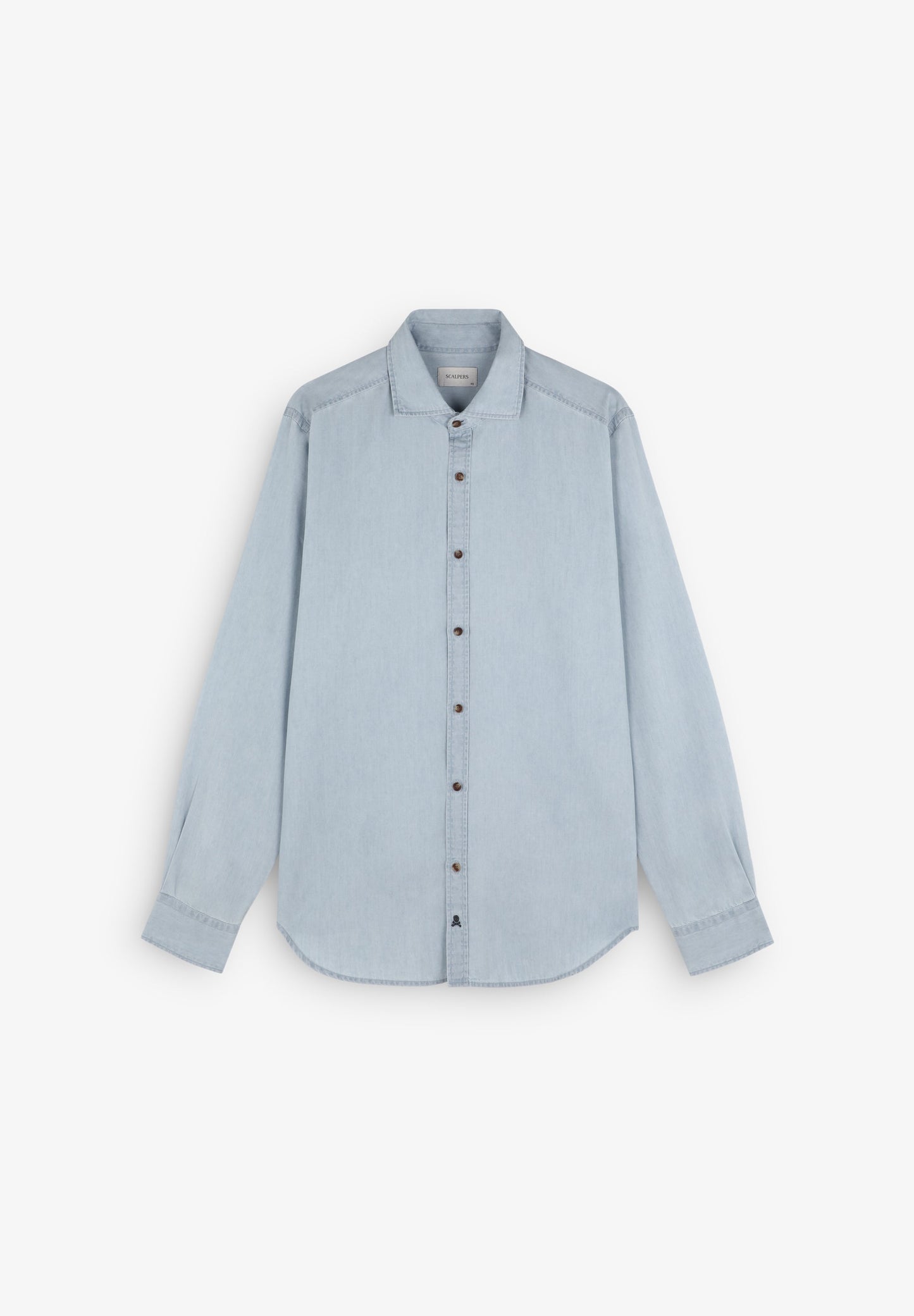 CAMISA DENIM COM CONTRASTE