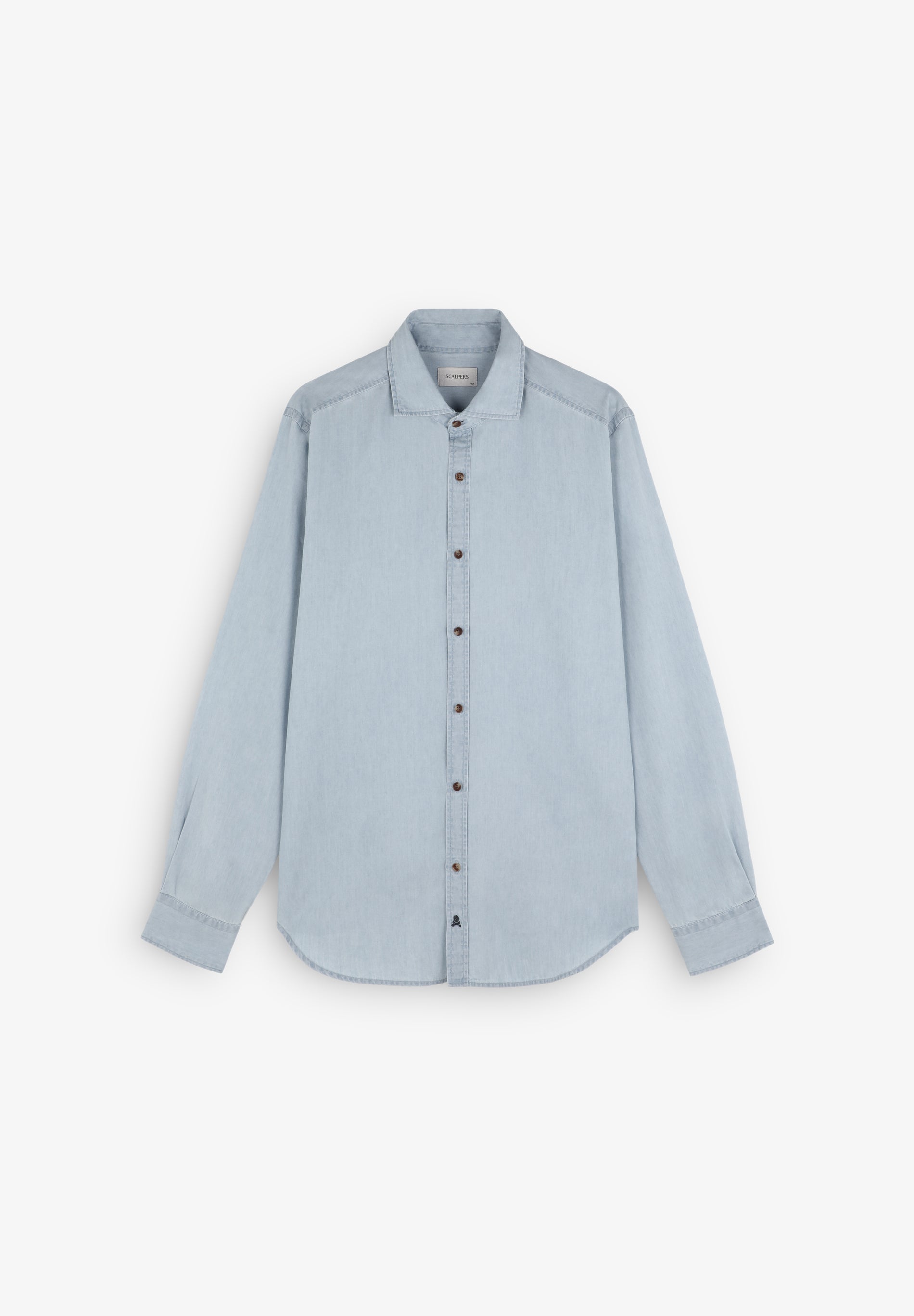 CAMISA DENIM COM CONTRASTE