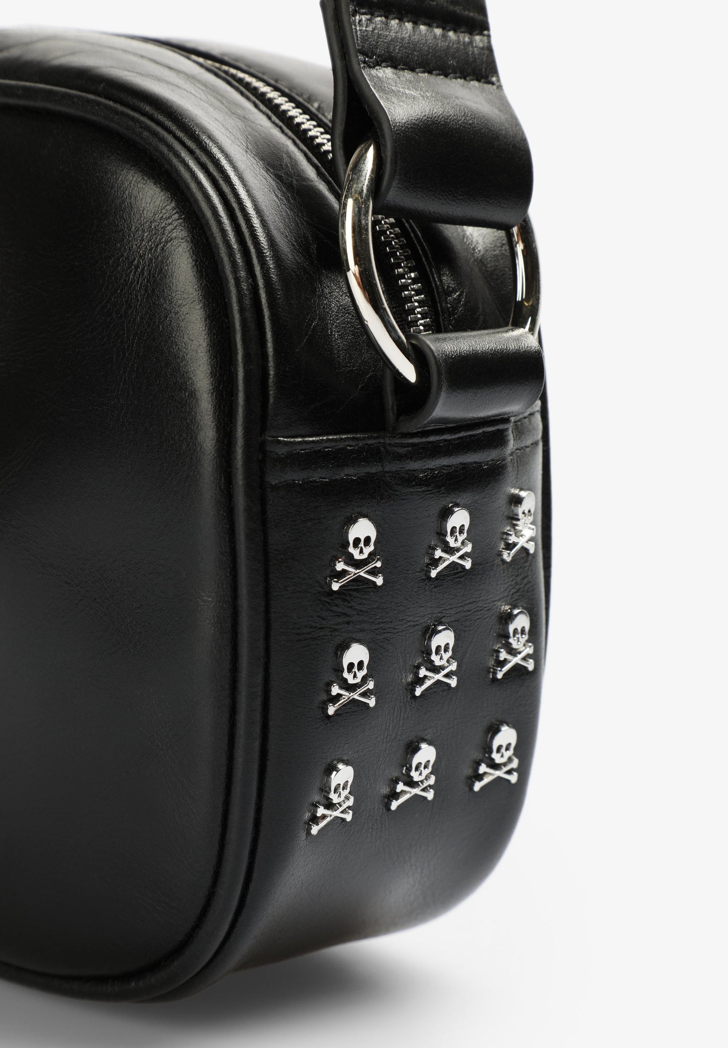 BOLSA A TIRACOLO EM PELE COM SKULL