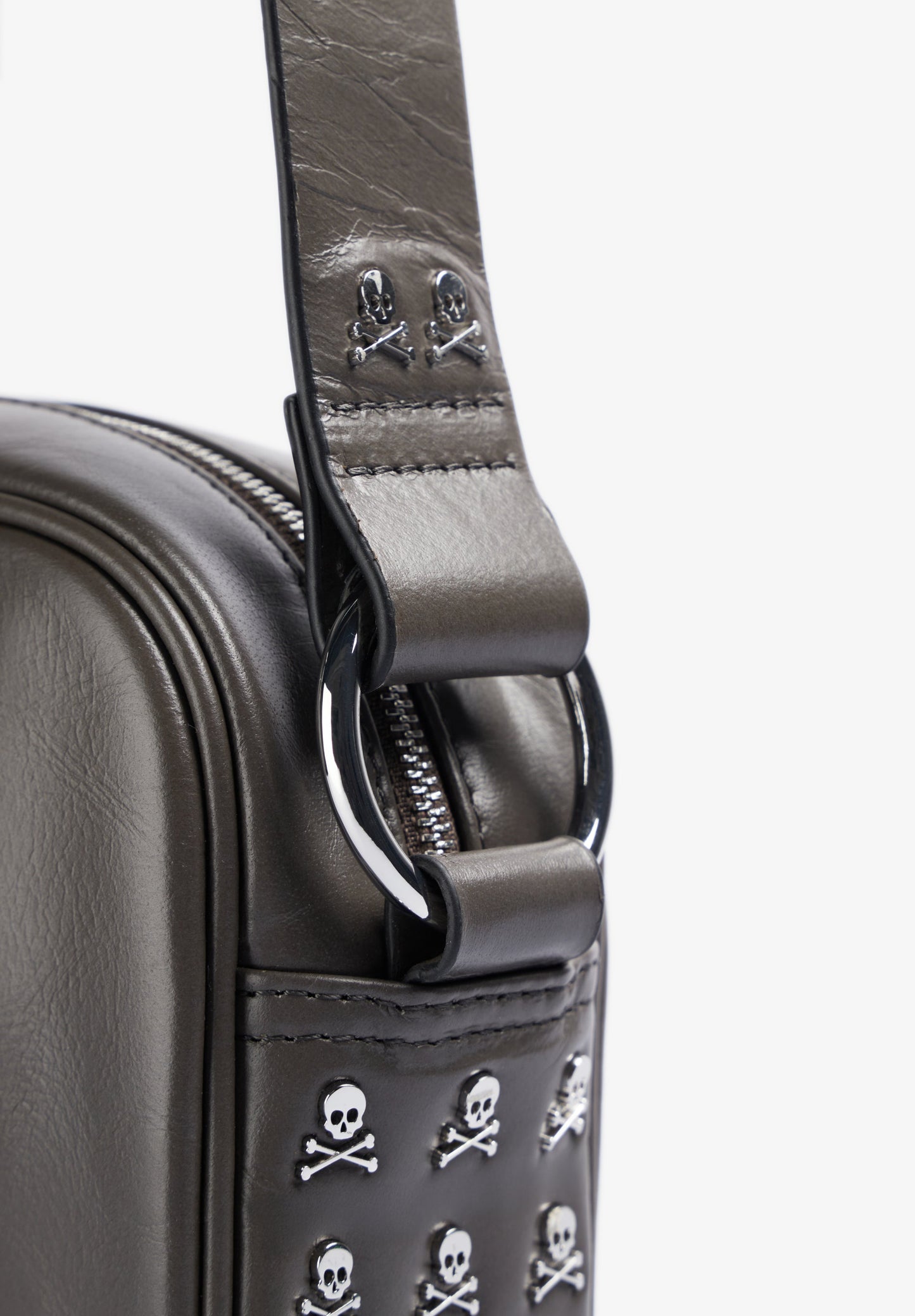 BOLSA A TIRACOLO EM PELE COM SKULL