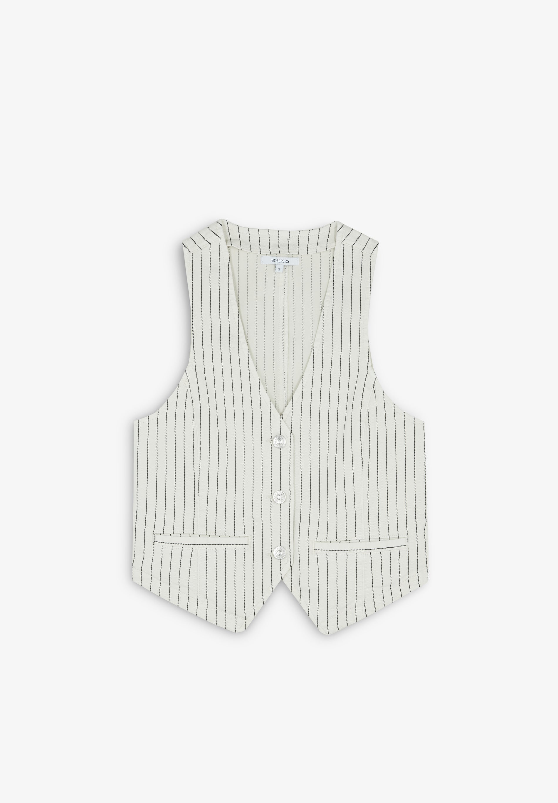 COLETE DENIM ÀS RISCAS