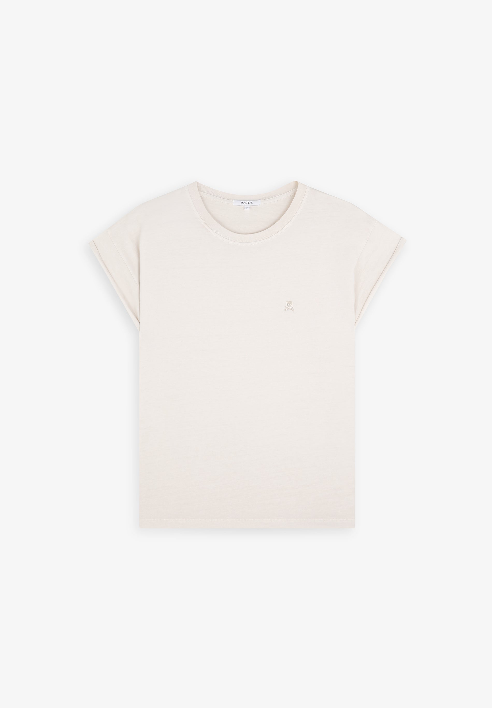 T-SHIRT COM SKULL BORDADA NO TOM