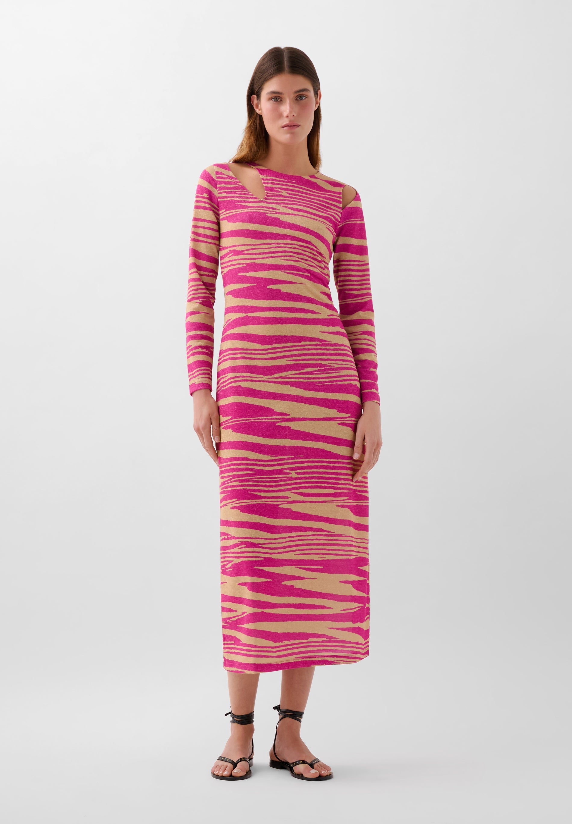 VESTIDO ANIMAL PRINT COM ABERTURA