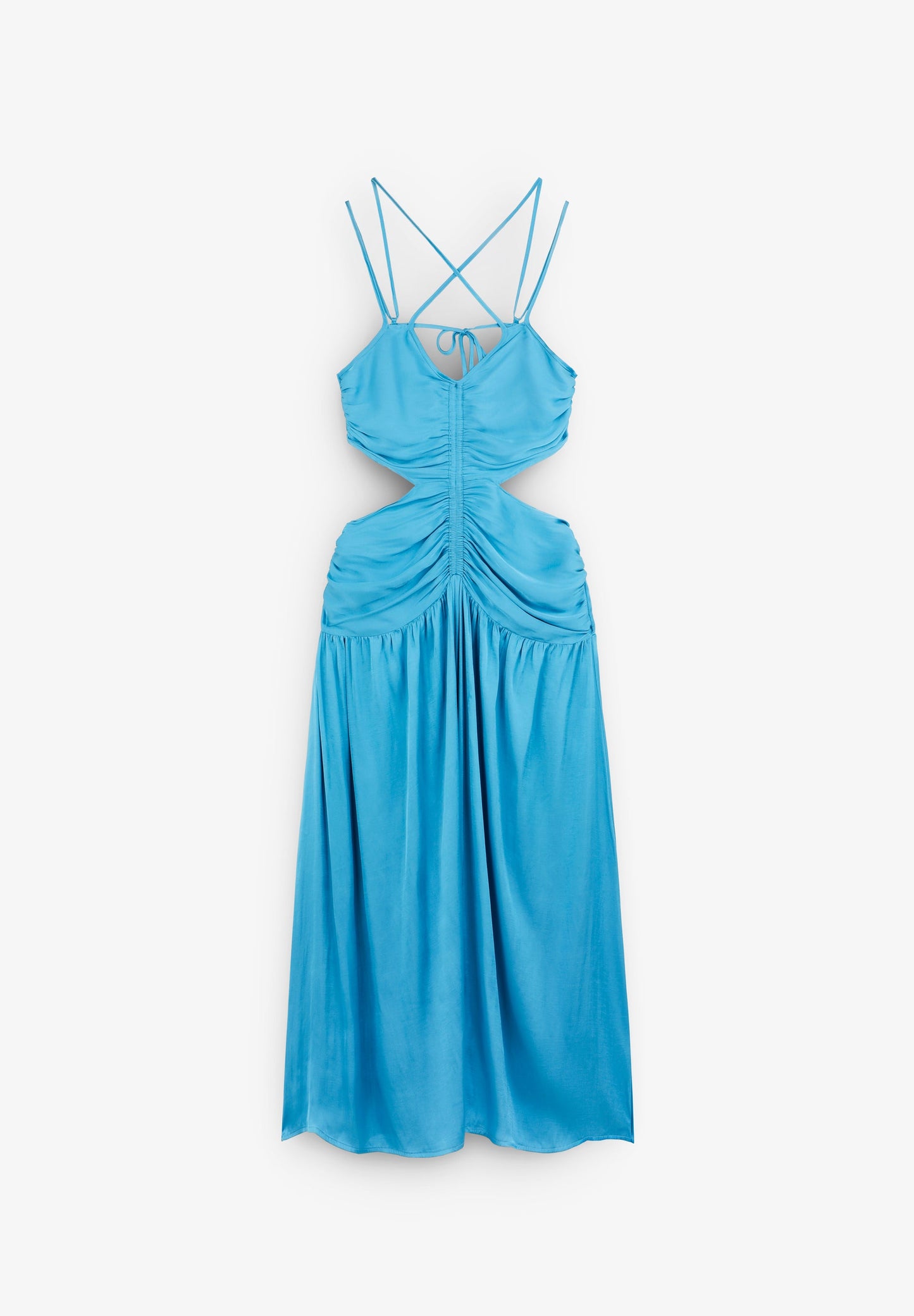 VESTIDO ACETINADO COM ABERTURAS