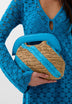 BOLSA DE RÁFIA ÀS RISCAS BICOLOR