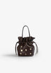 BOLSA SACO EM PELE COM TACHAS
