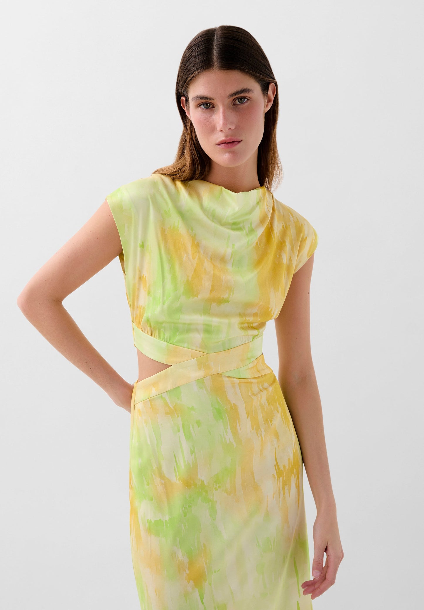 VESTIDO COM ABERTURAS TIE-DYE