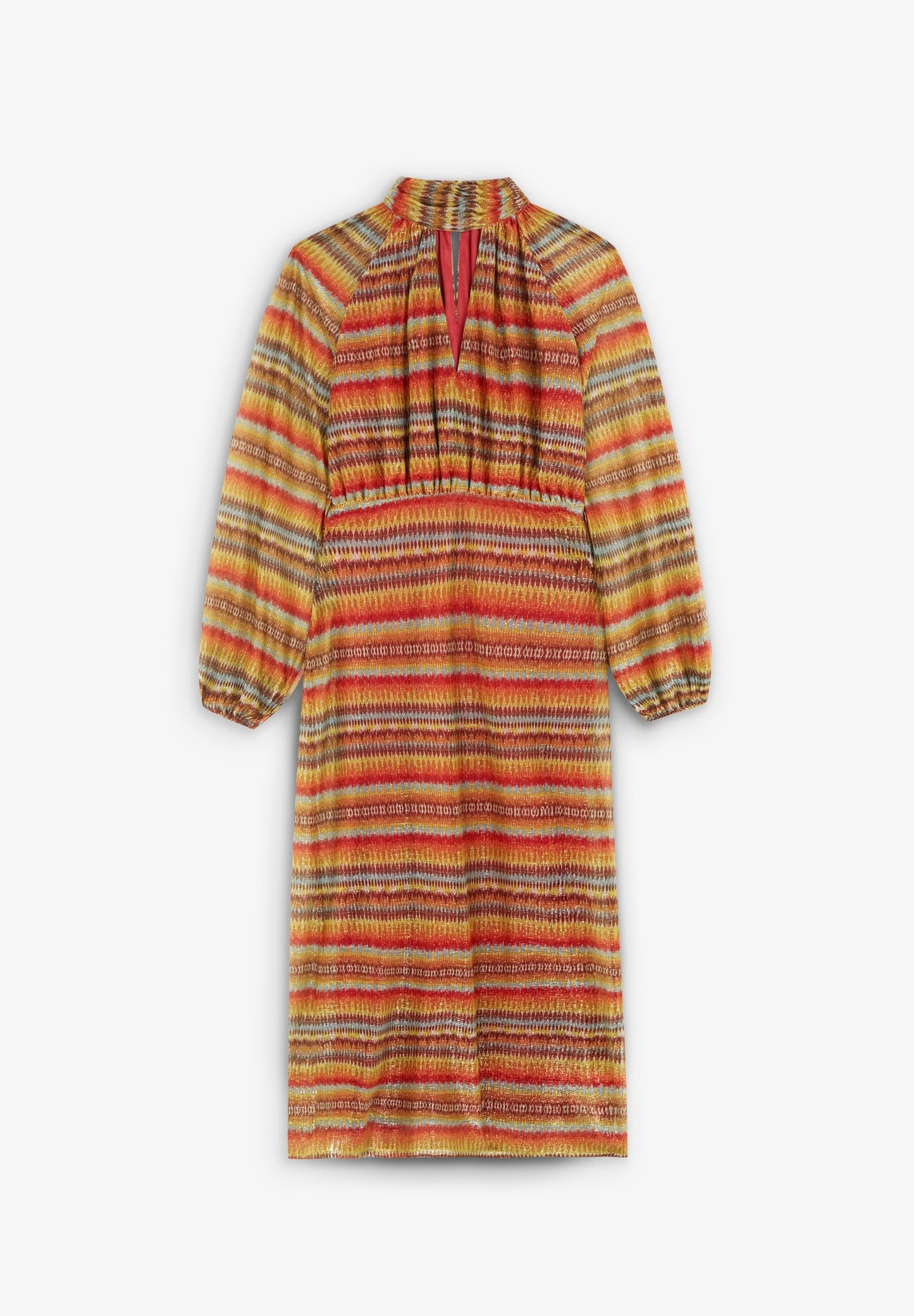 VESTIDO ÉTNICO EM FIO METALIZADO
