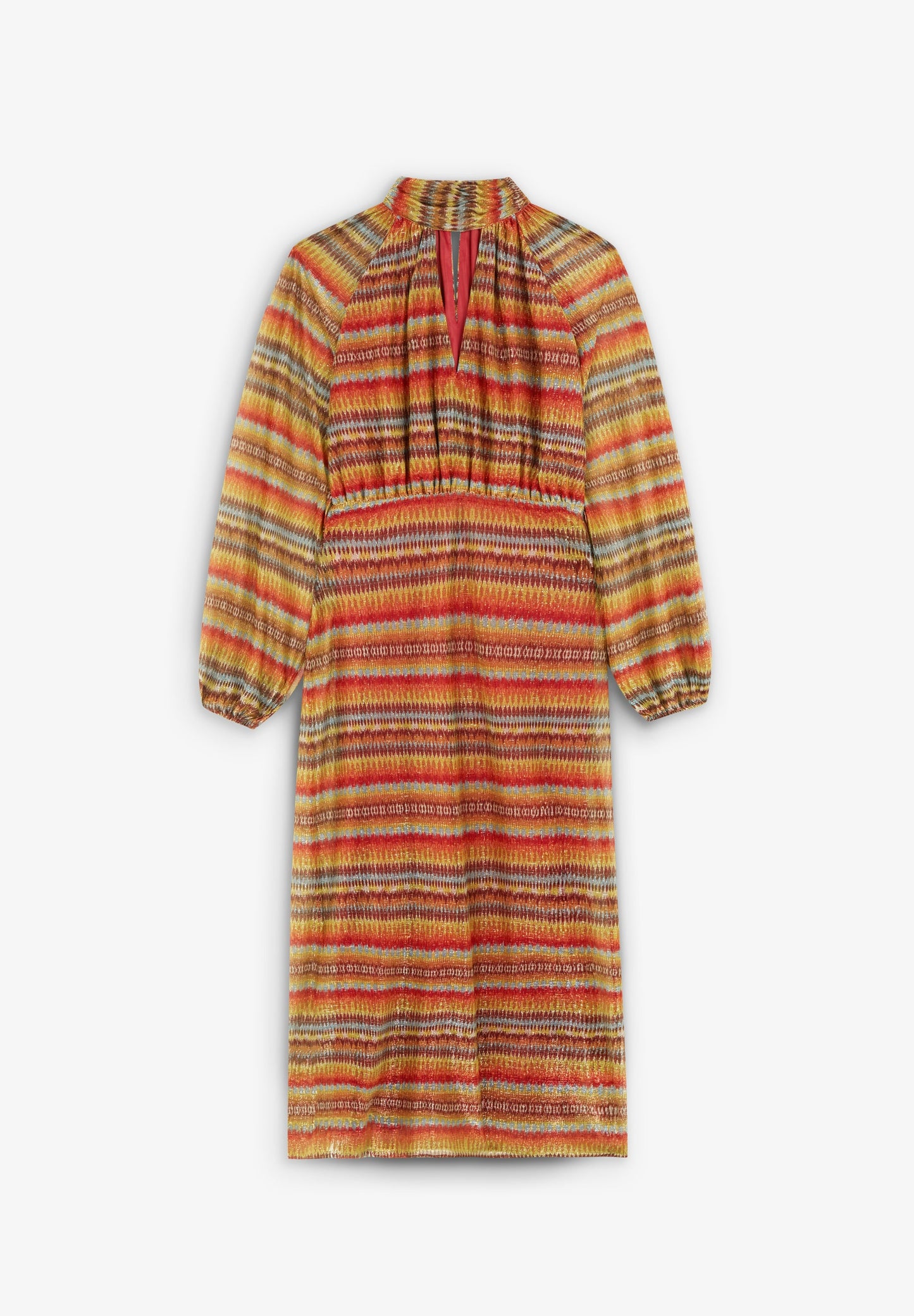 VESTIDO ÉTNICO EM FIO METALIZADO